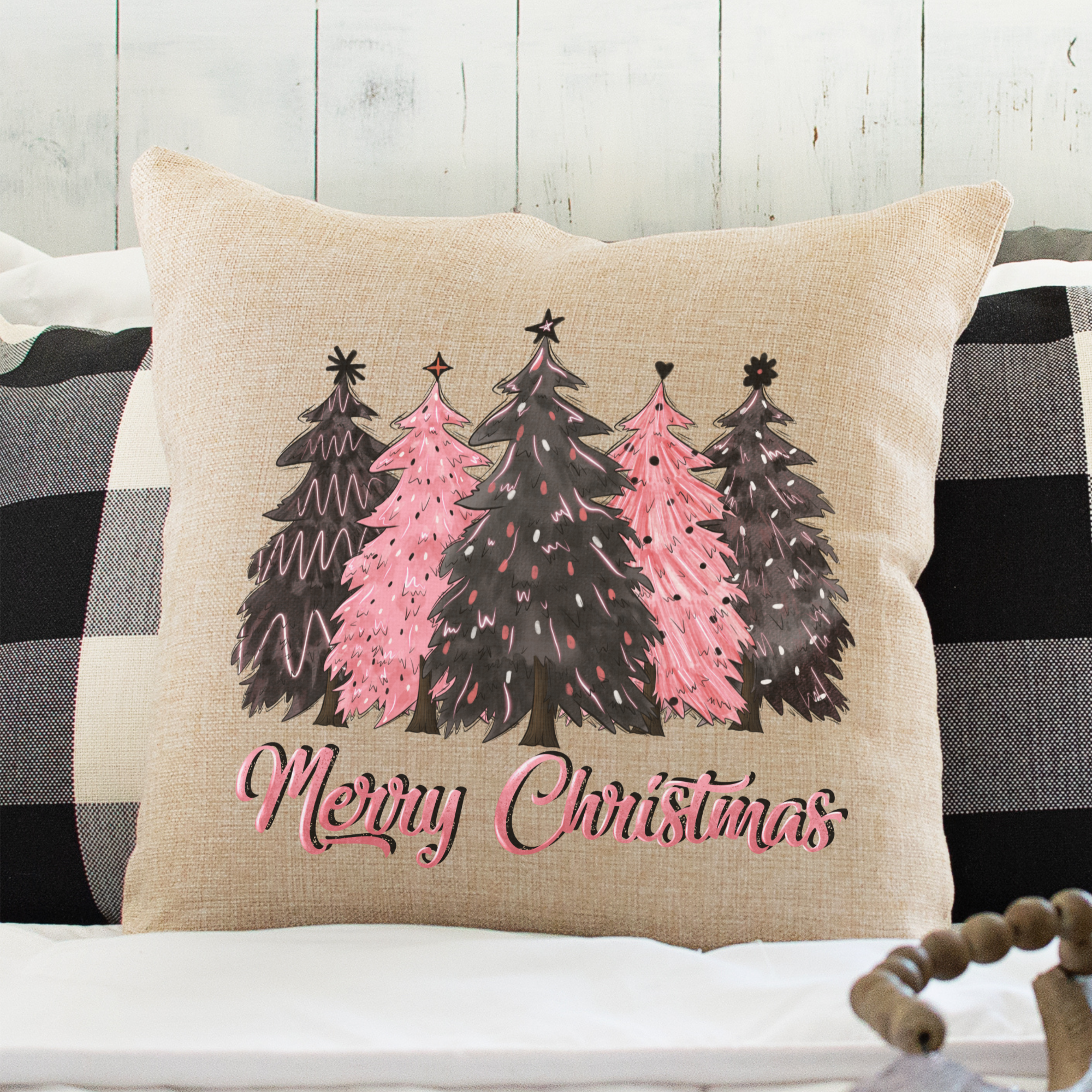 Merry Christmas Trees Christmas Pillow Cover