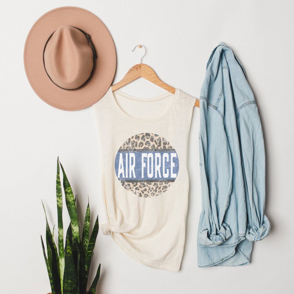 Air Force Cheetah Bella Canvas Muscle Tank Top - Trendznmore