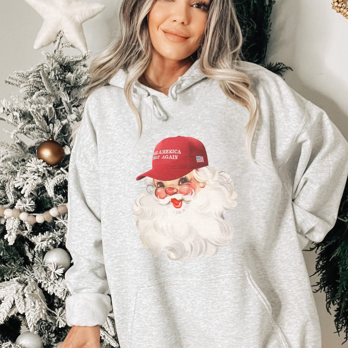 MAGA Vintage Santa Christmas Hoodie – Trendznmore