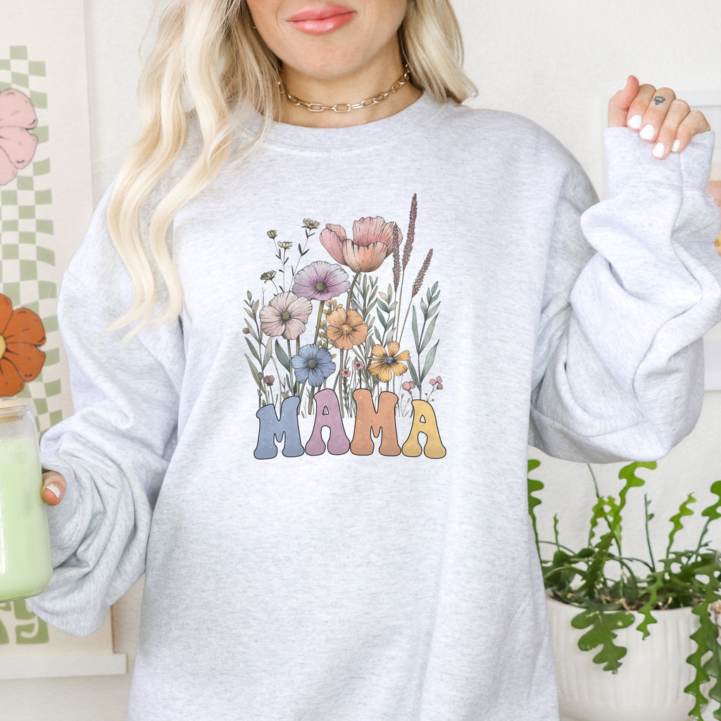 Mama Pastel Flowers Sweatshirt - Trendznmore