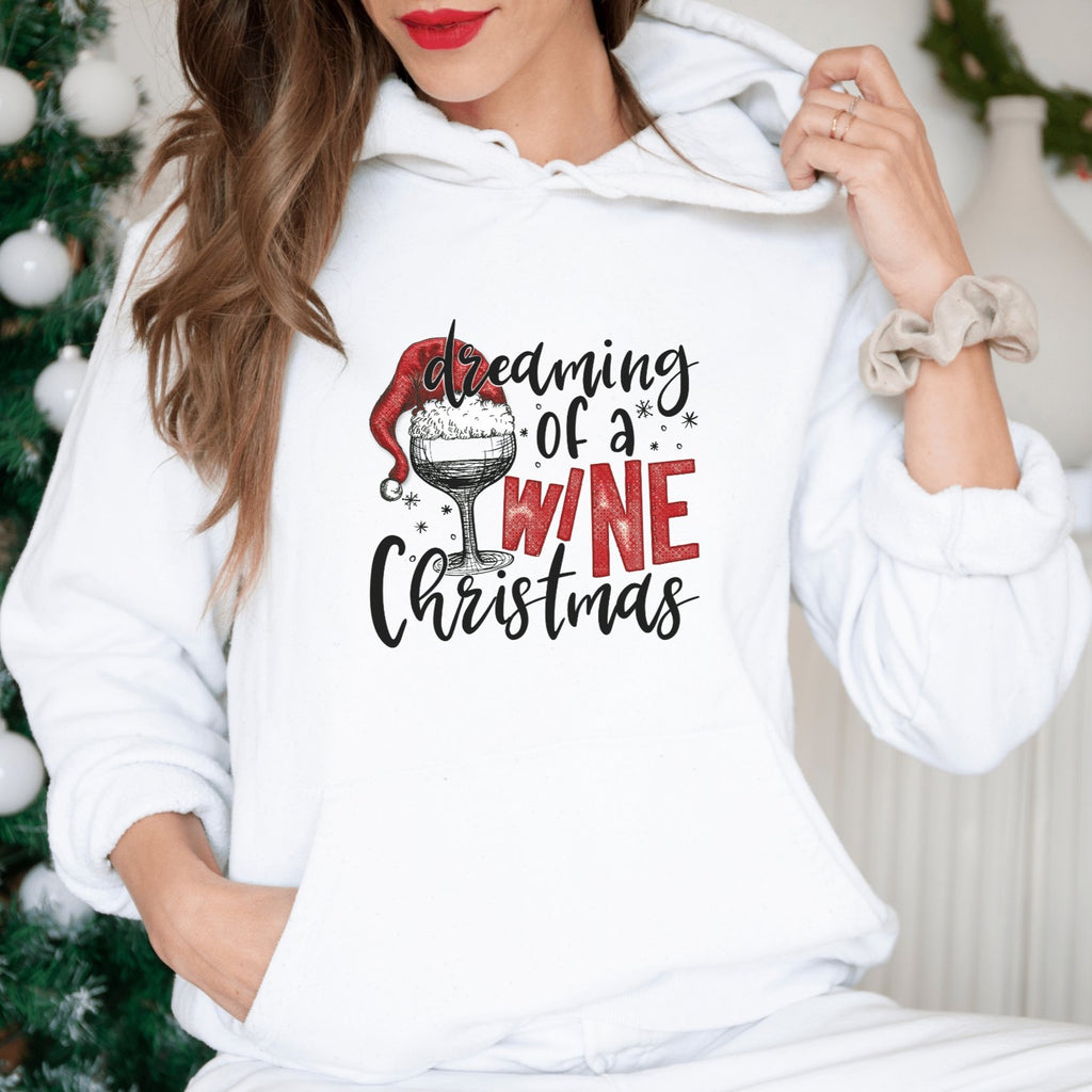 Dreaming of a Wine Christmas Hoodies - Trendznmore