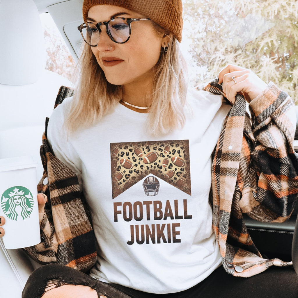 Football Junkie Leopard Print T-Shirt - Trendznmore