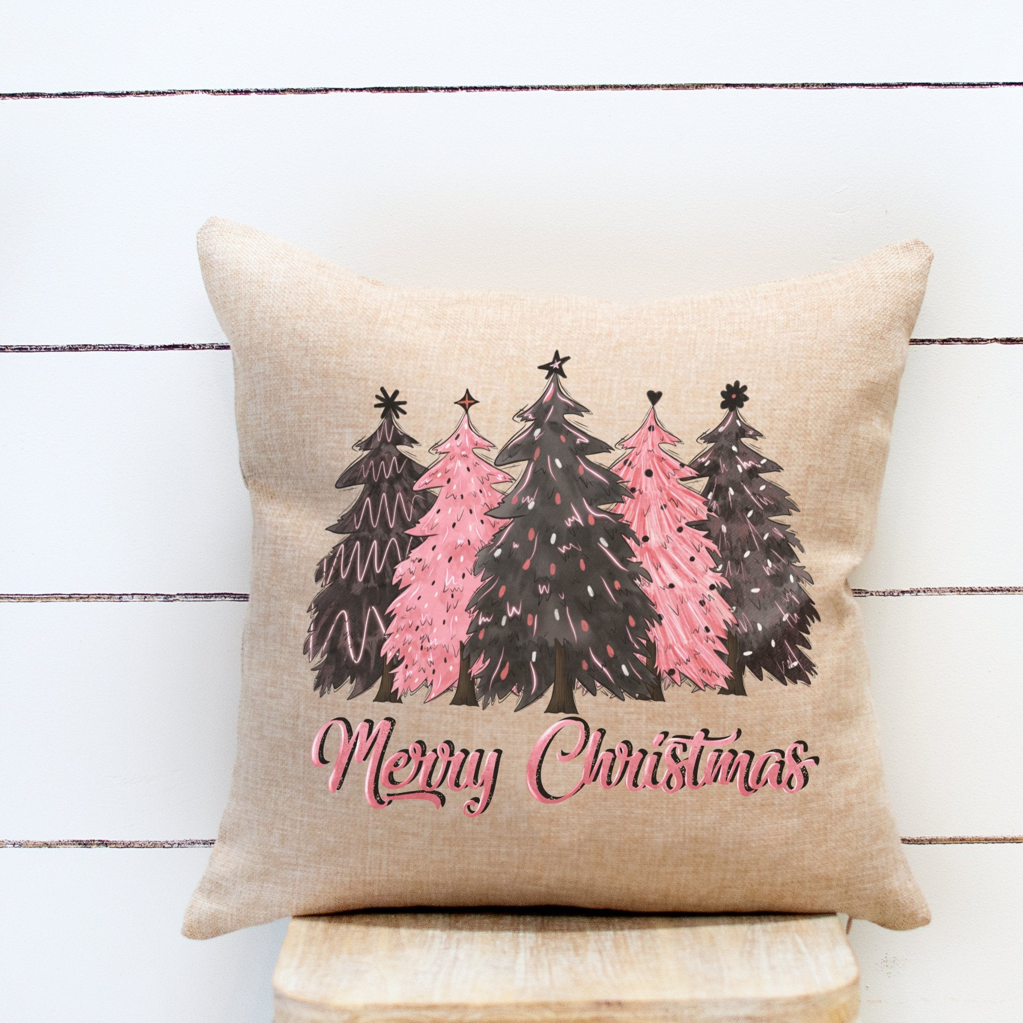 Merry Christmas Trees Christmas Pillow Cover - Trendznmore