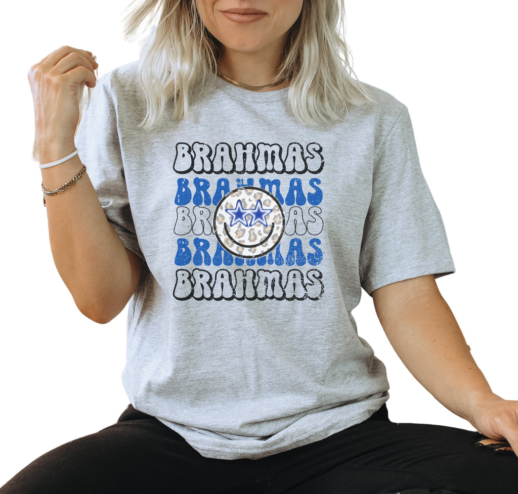 Smiley Face Brahmas Adult T-Shirt - Trendznmore