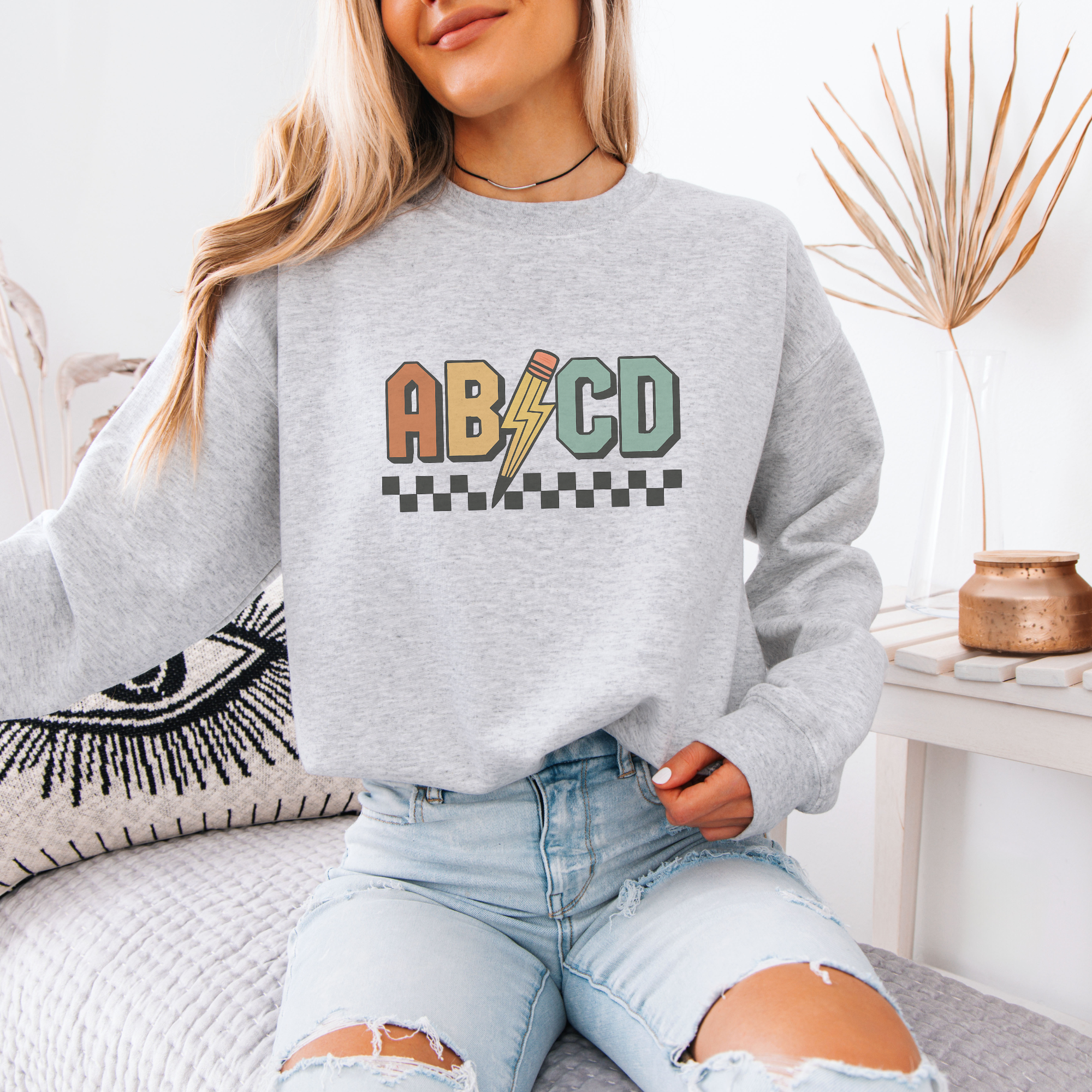 ABCD Teacher Crewneck Sweatshirt