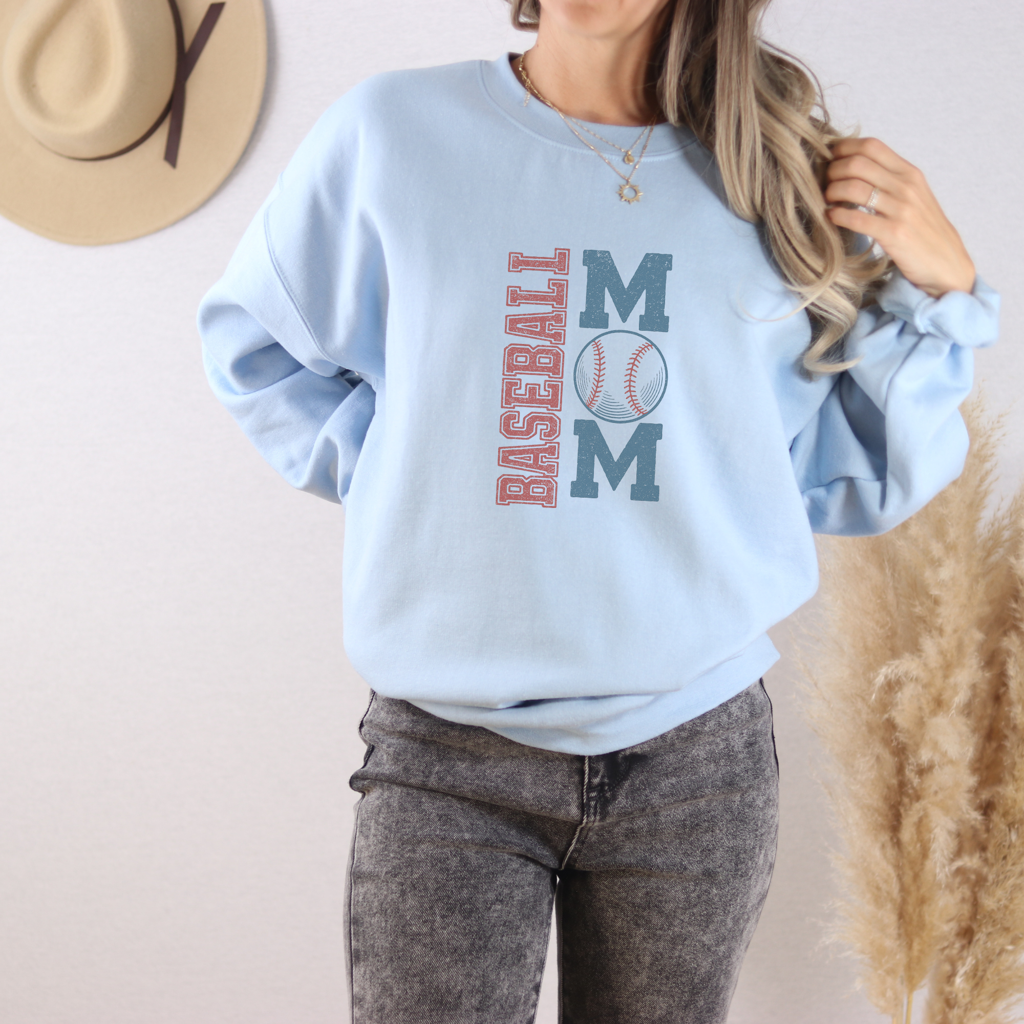 Throwback Baseball Mom Sweatshirt