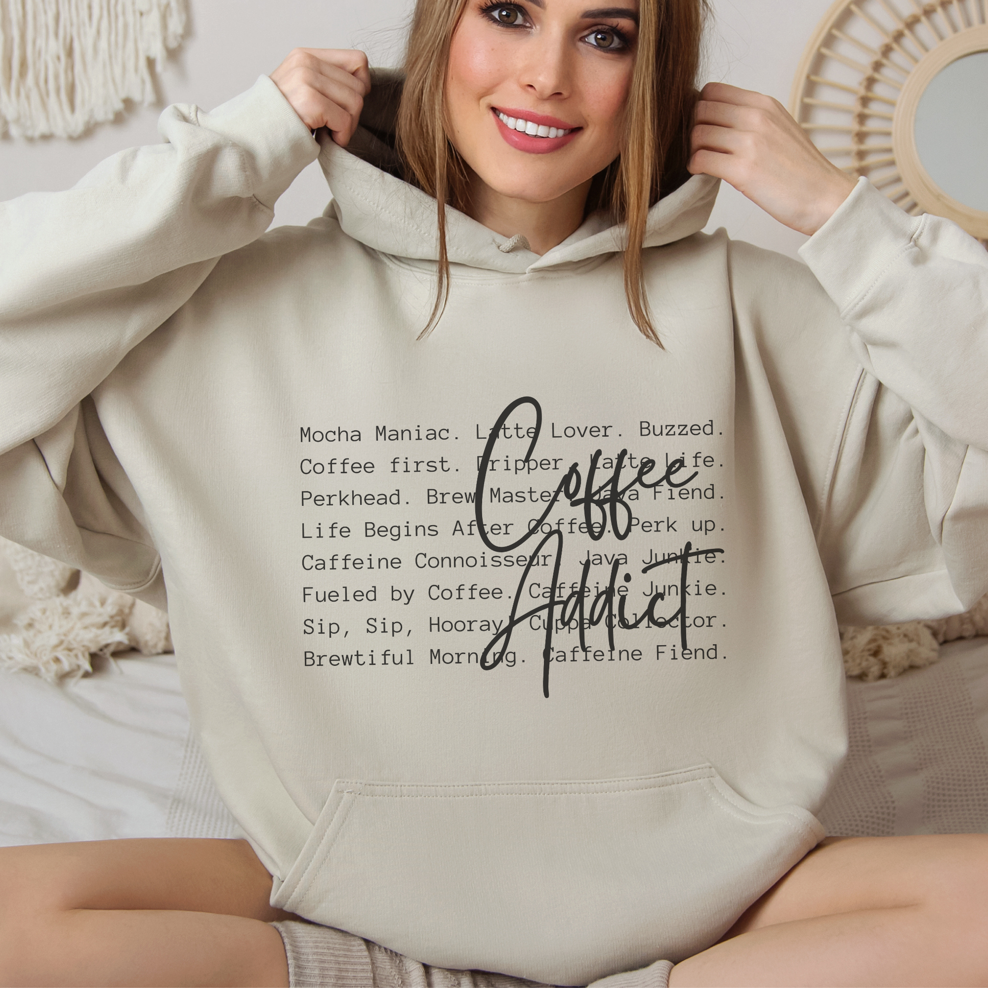 Coffee Addict Definition Funny Graphic Hoodie