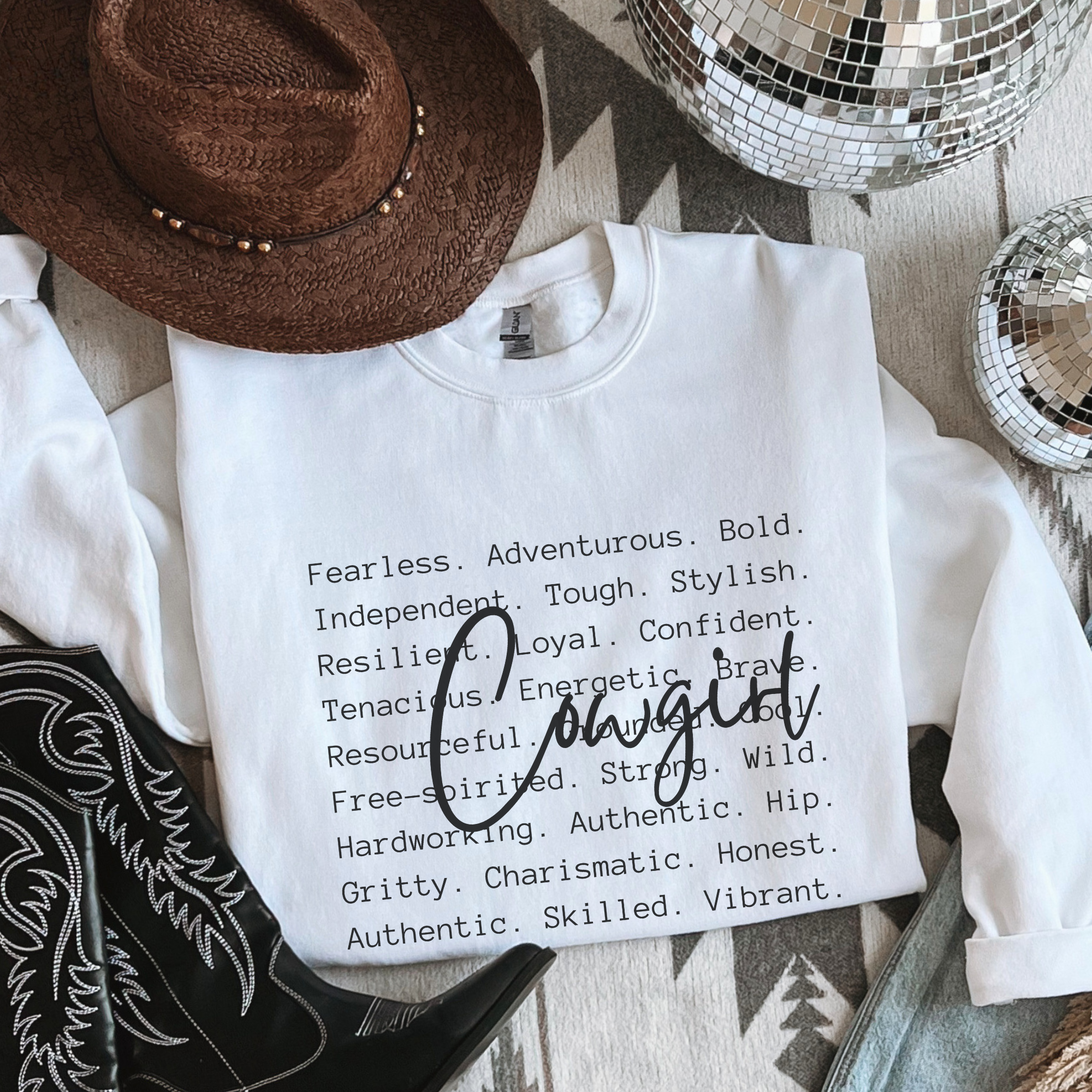 Cowgirl Definition Country Western Crewneck Sweatshirt