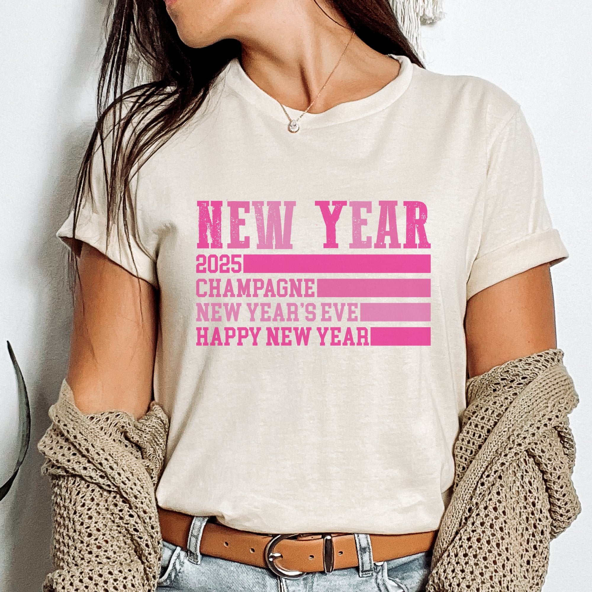 2025 Pink New Years Eve Women's T-shirt - Trendznmore