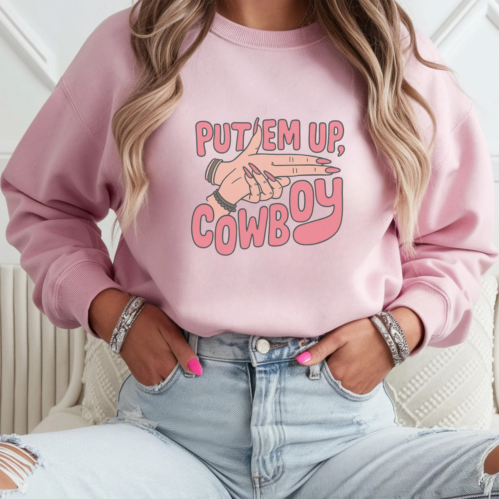 Put Em Up Cowboy Crewneck Sweatshirt