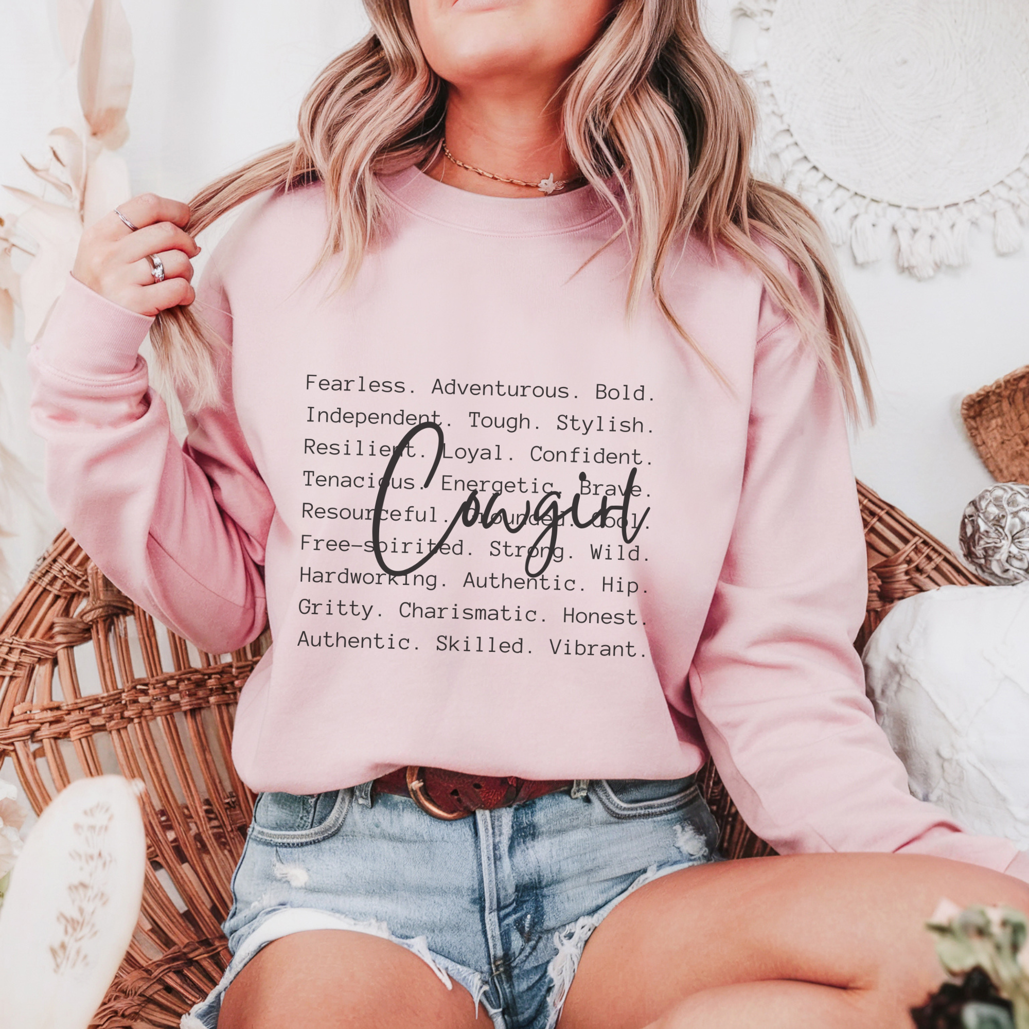 Cowgirl Definition Country Western Crewneck Sweatshirt