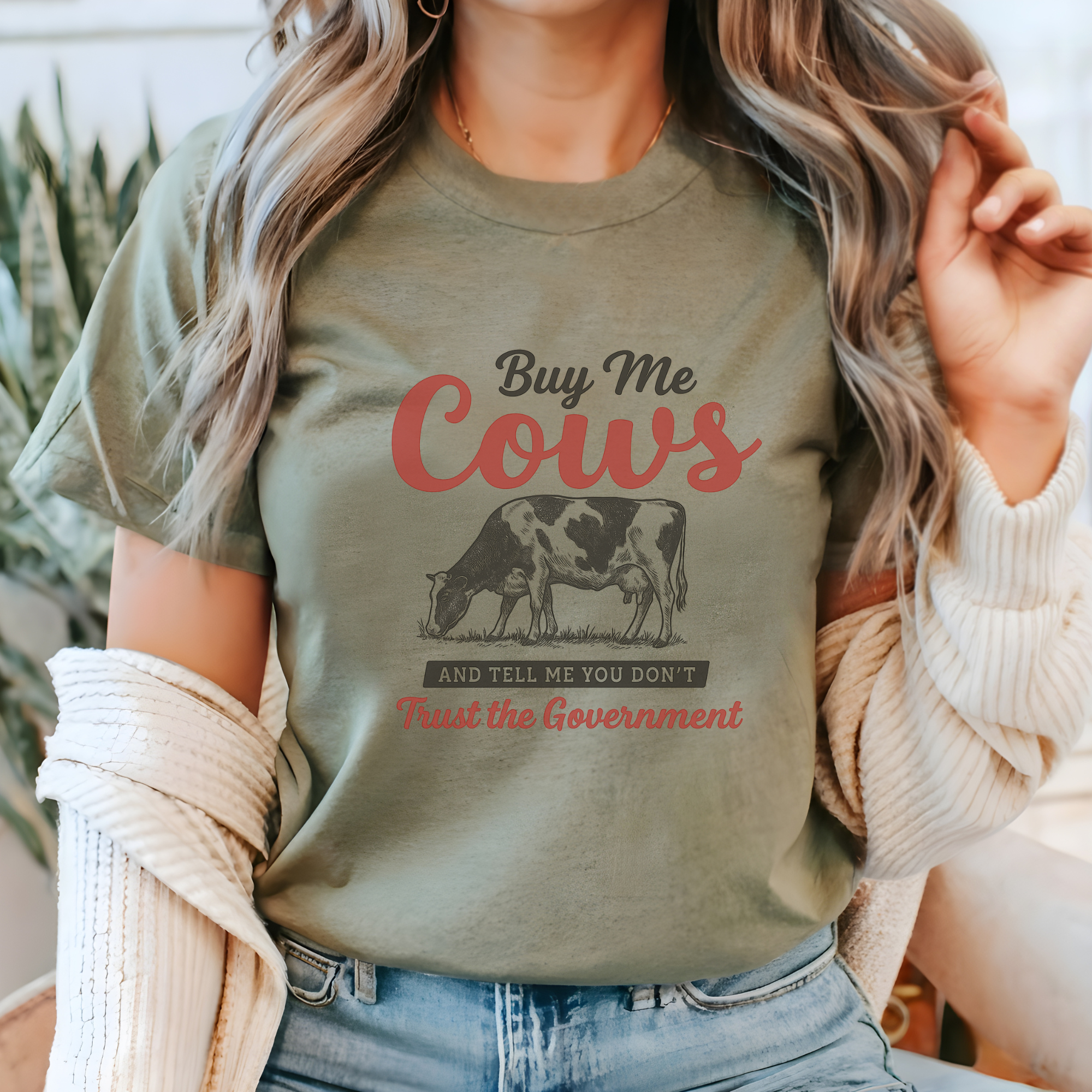 Buy Me Cows and Don't Trust the Gov. Country Graphic Tee