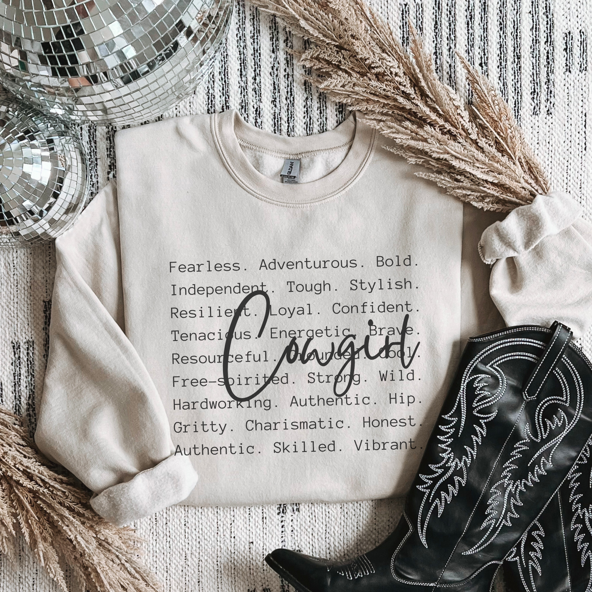 Cowgirl Definition Country Western Crewneck Sweatshirt