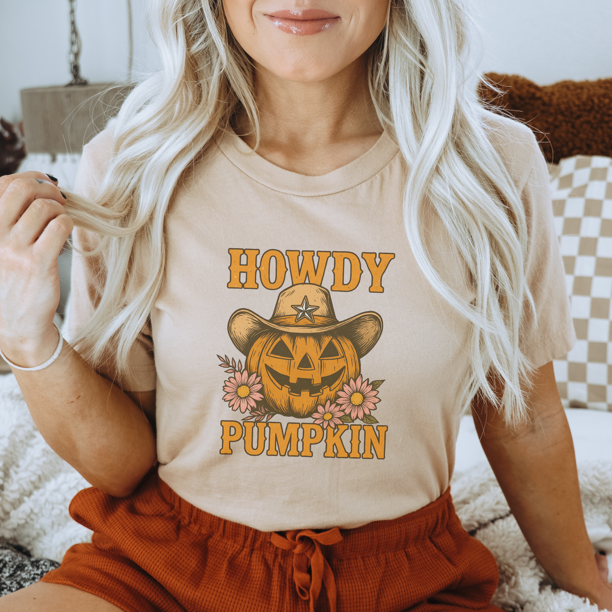 Howdy Texas Pumpkin Graphic T-Shirt