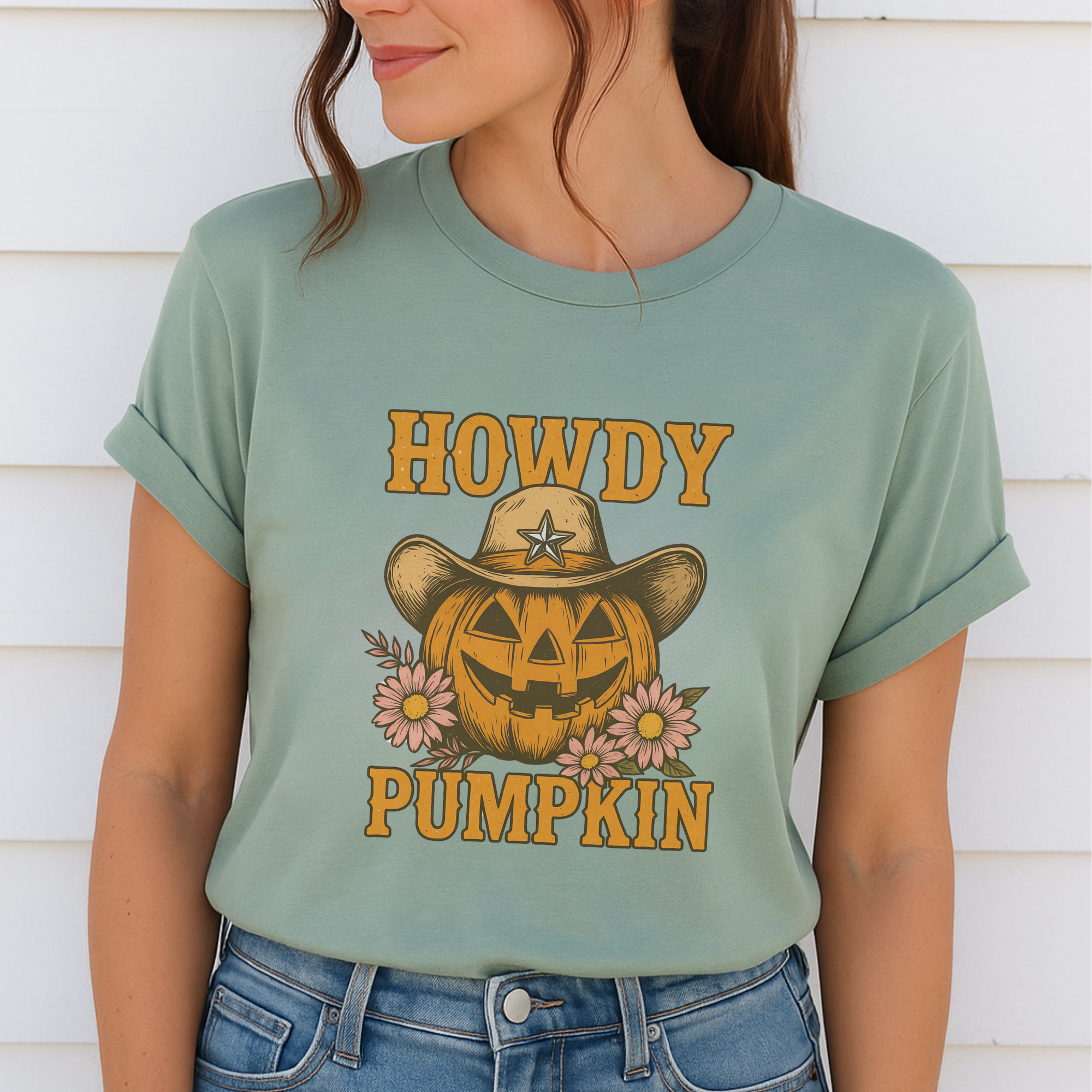 Howdy Texas Pumpkin Graphic T-Shirt