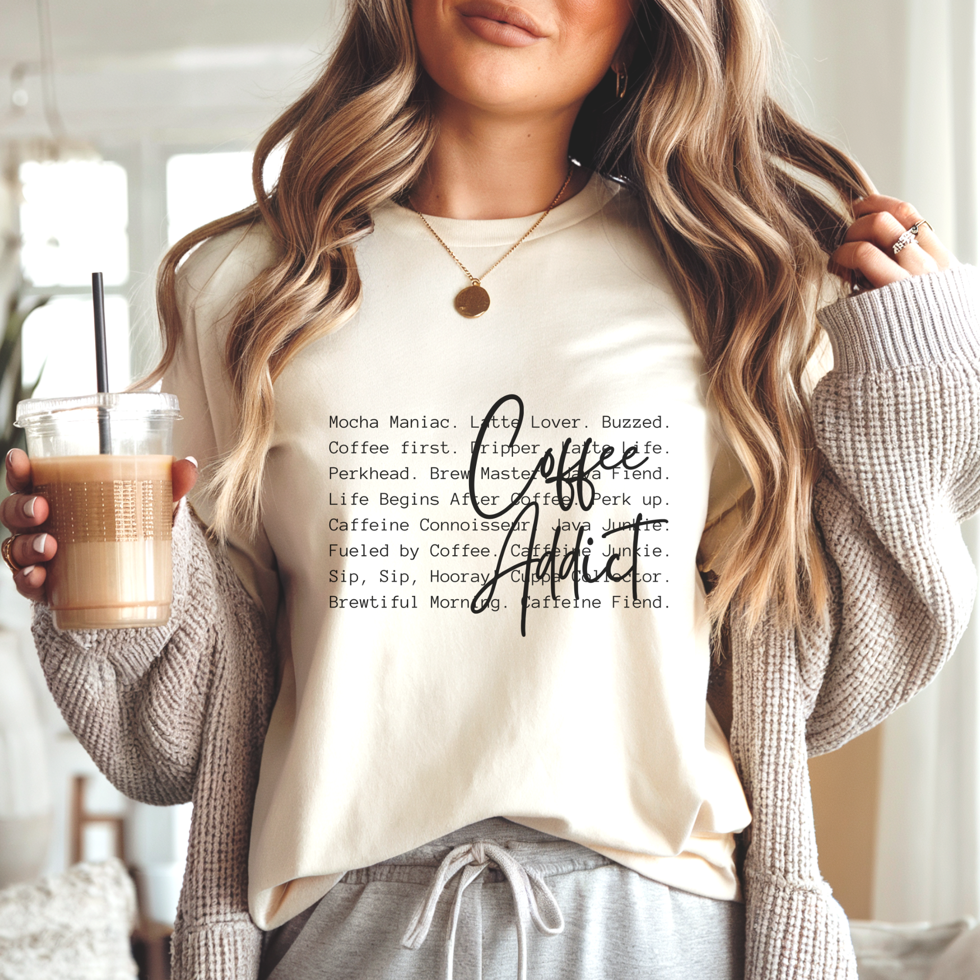 Funny Coffee Addict Definition Graphic T-Shirt