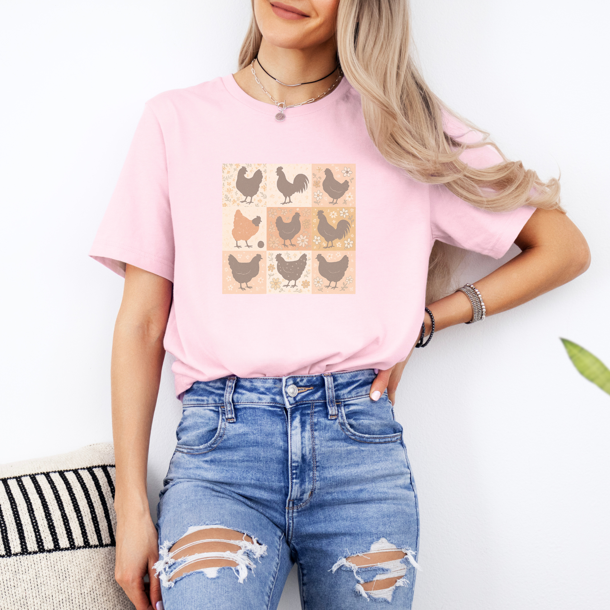 Floral Chickens Graphic Tee