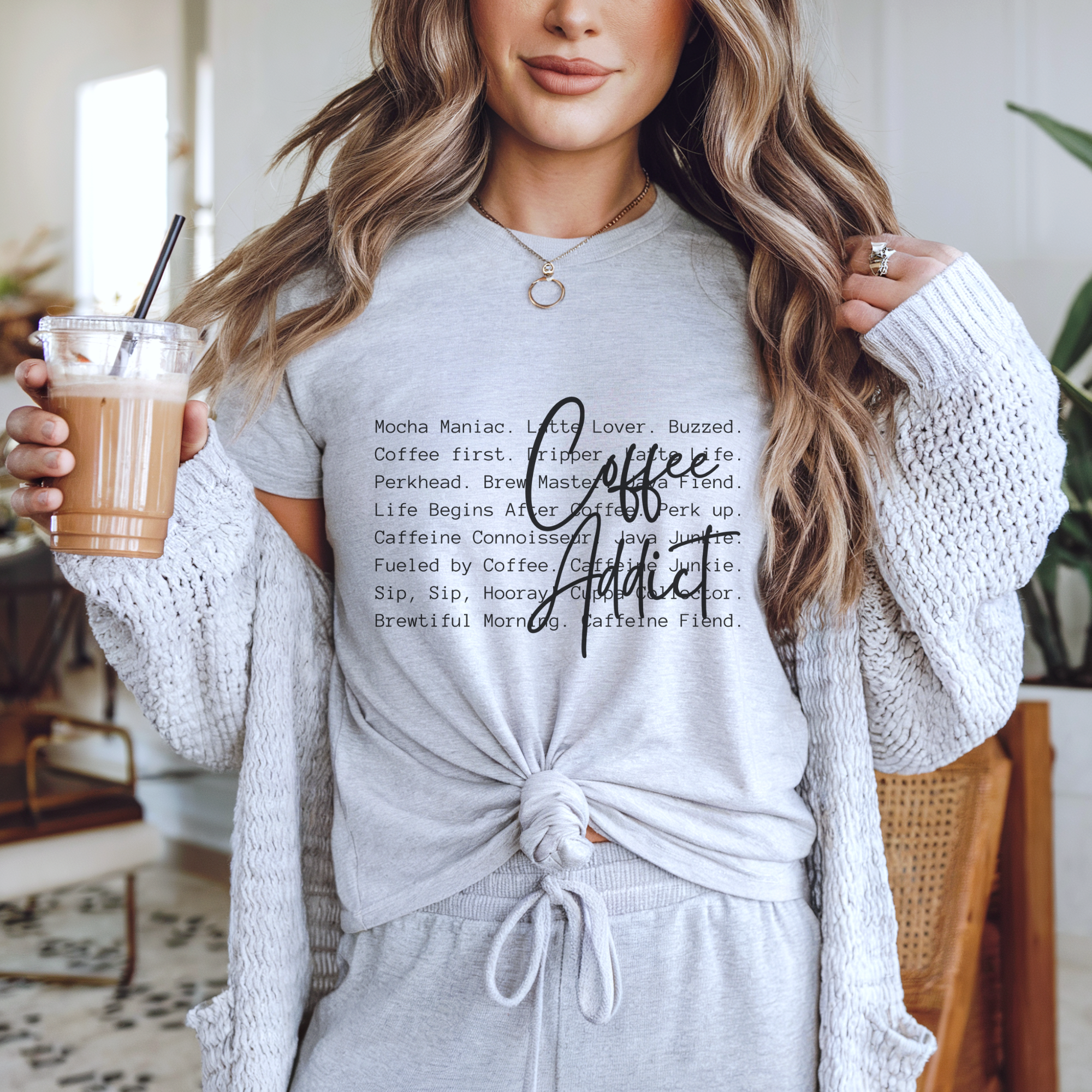 Funny Coffee Addict Definition Graphic T-Shirt