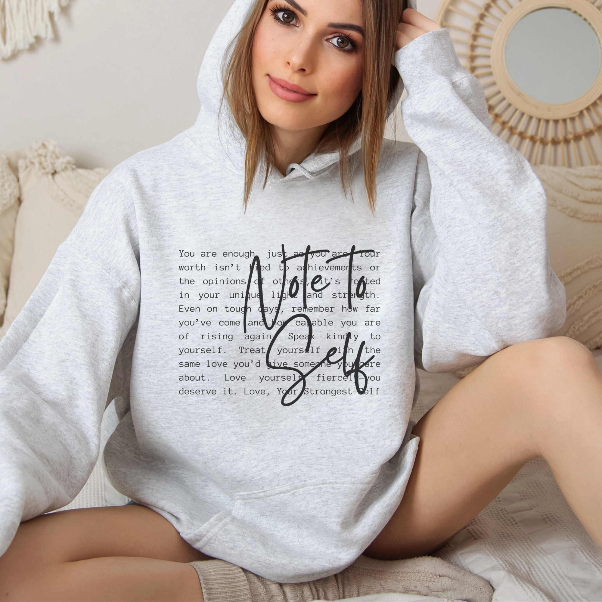 Note to Self Definition Motivational Graphic Hoodie