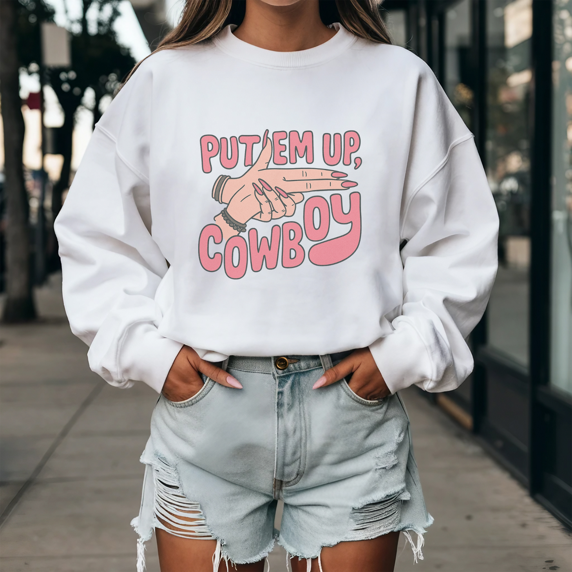 Put Em Up Cowboy Crewneck Sweatshirt