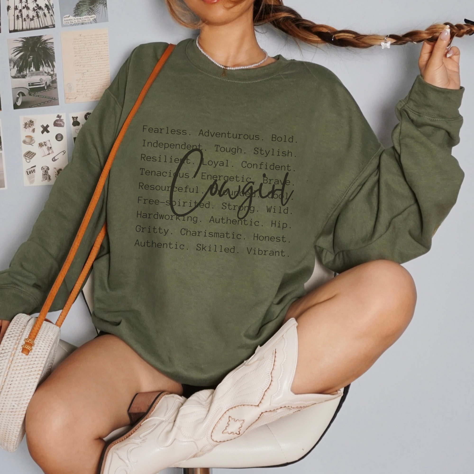 Cowgirl Definition Country Western Crewneck Sweatshirt