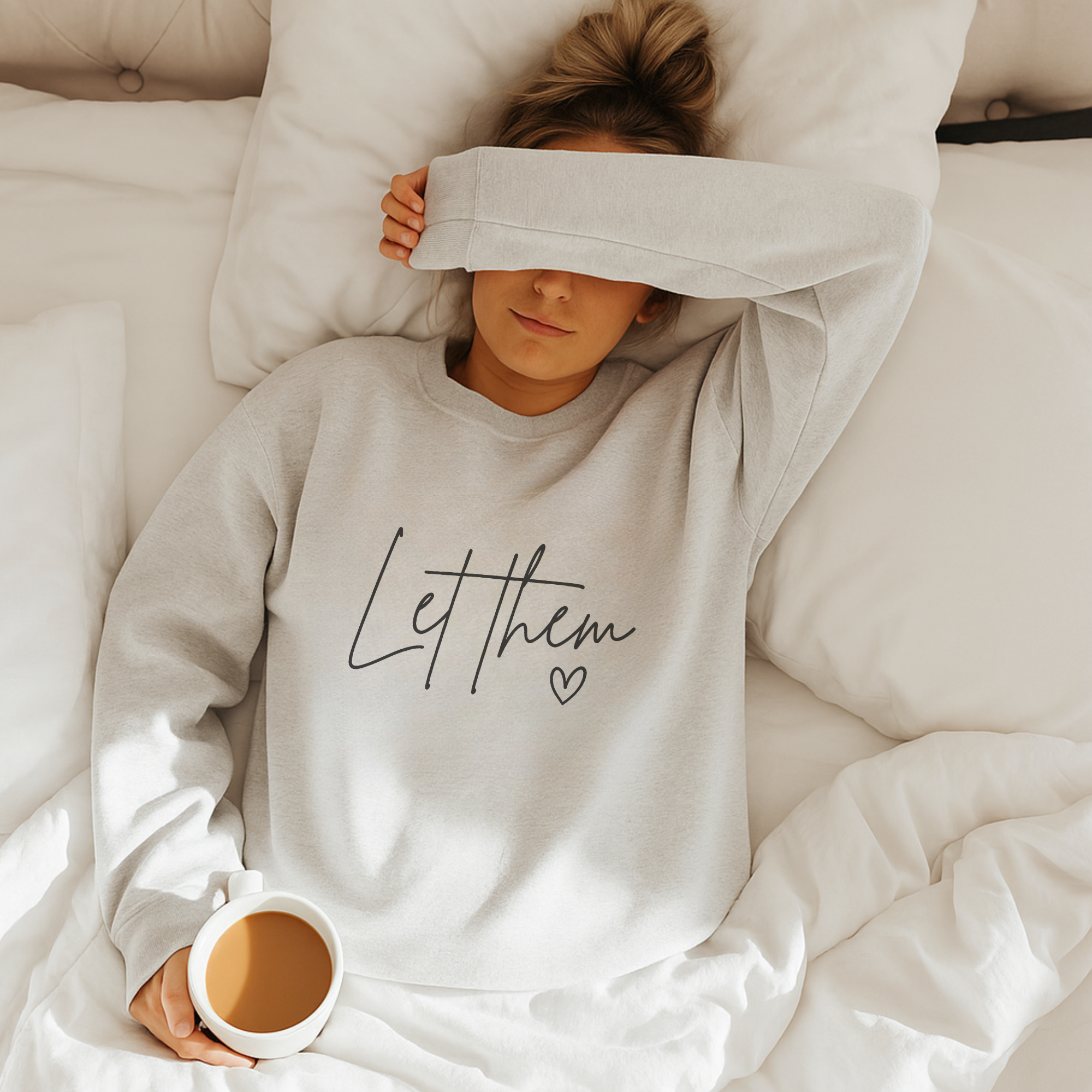 Let Them Cursive Inspirational Crewneck Graphic Sweatshirt