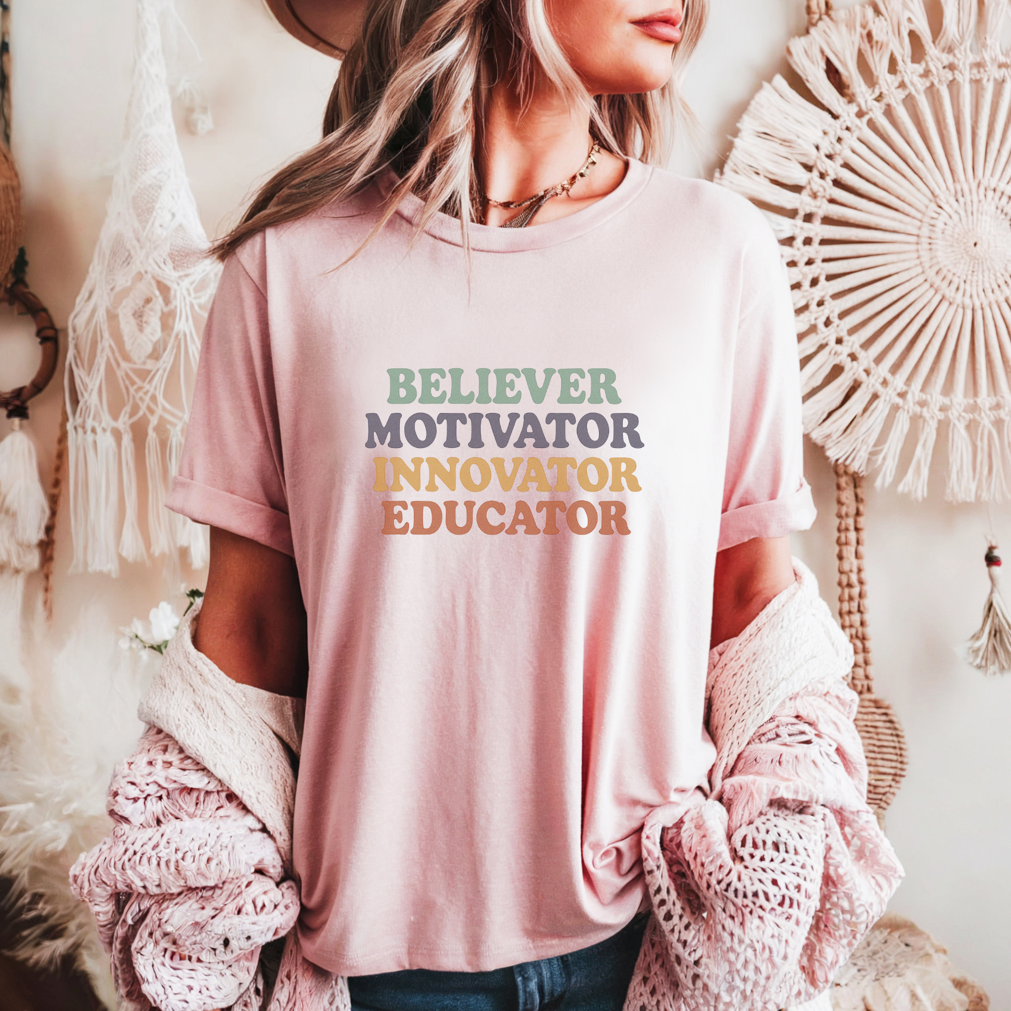 Believer Motivator Teacher Graphic T-Shirt