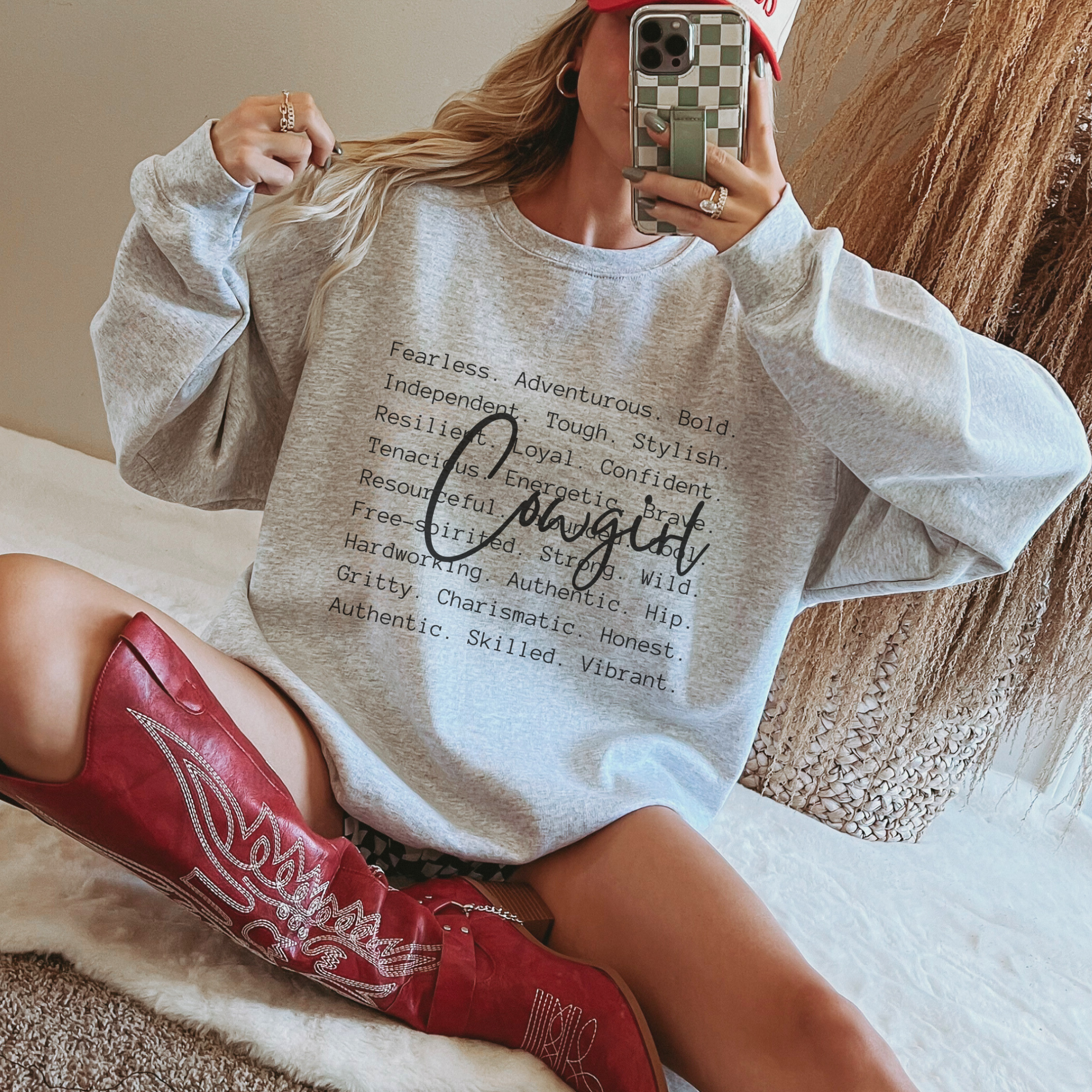 Cowgirl Definition Country Western Crewneck Sweatshirt