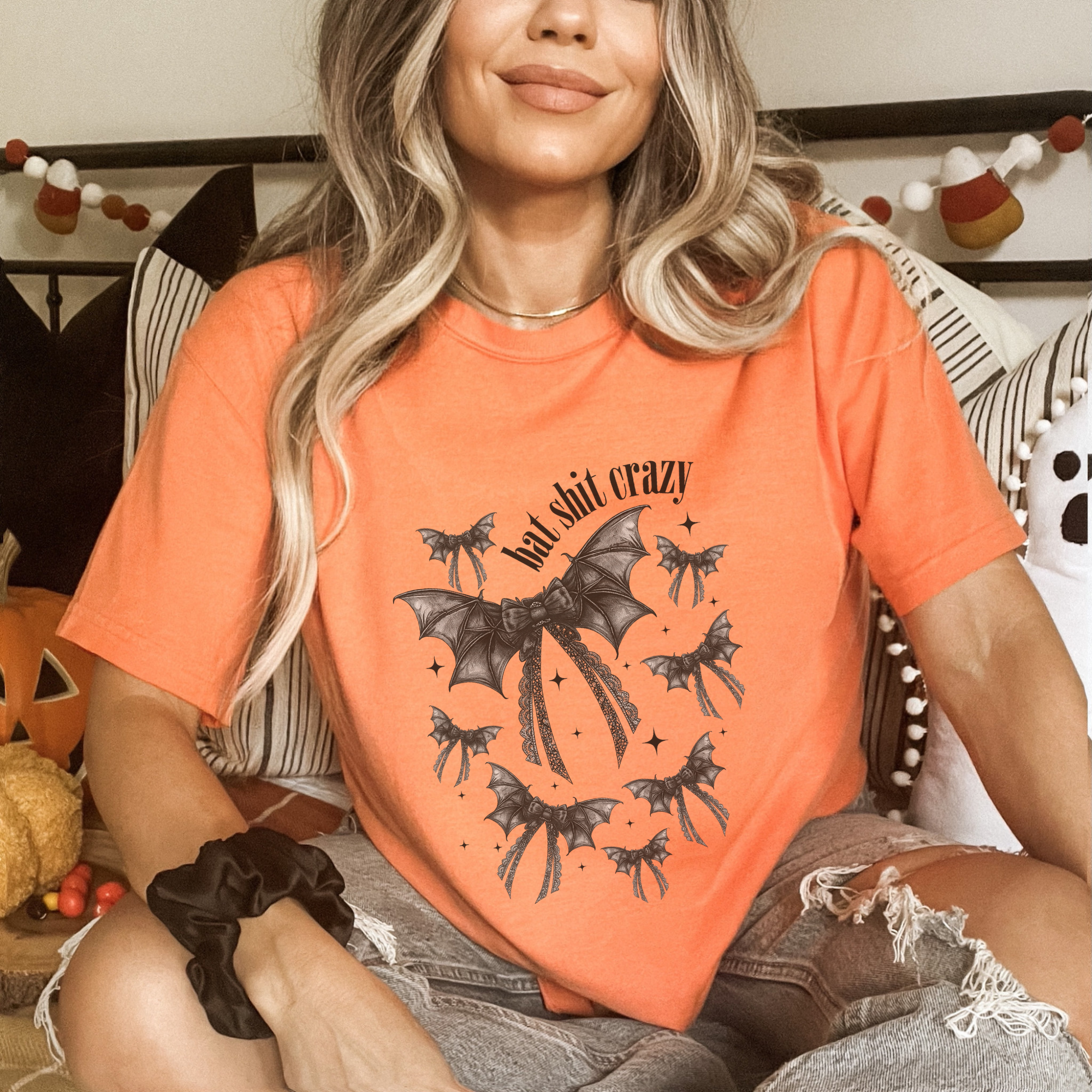 Bat $ht Crazy Halloween Graphic T-Shirt