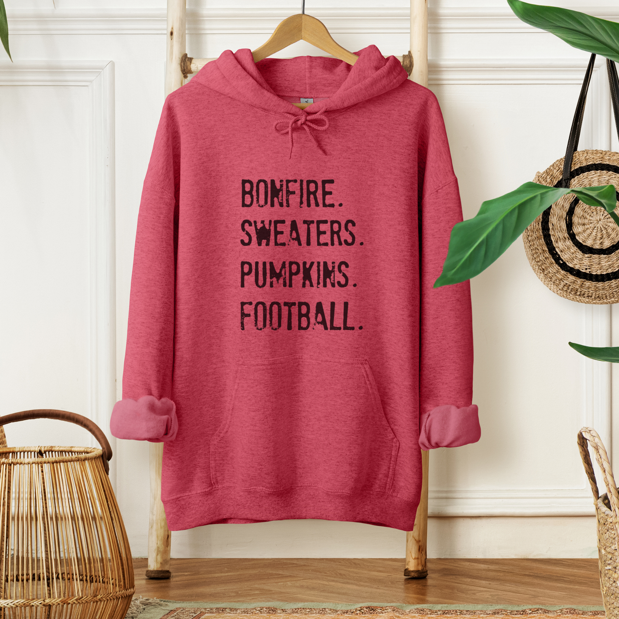 Bonfire. Sweaters. Pumpkins. Football Fall Graphic Hoodie
