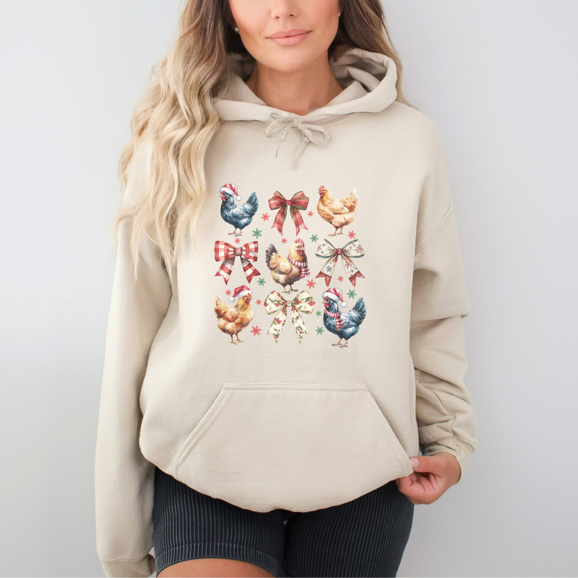 Chicken Coquette Christmas Women's Graphic Hoodie