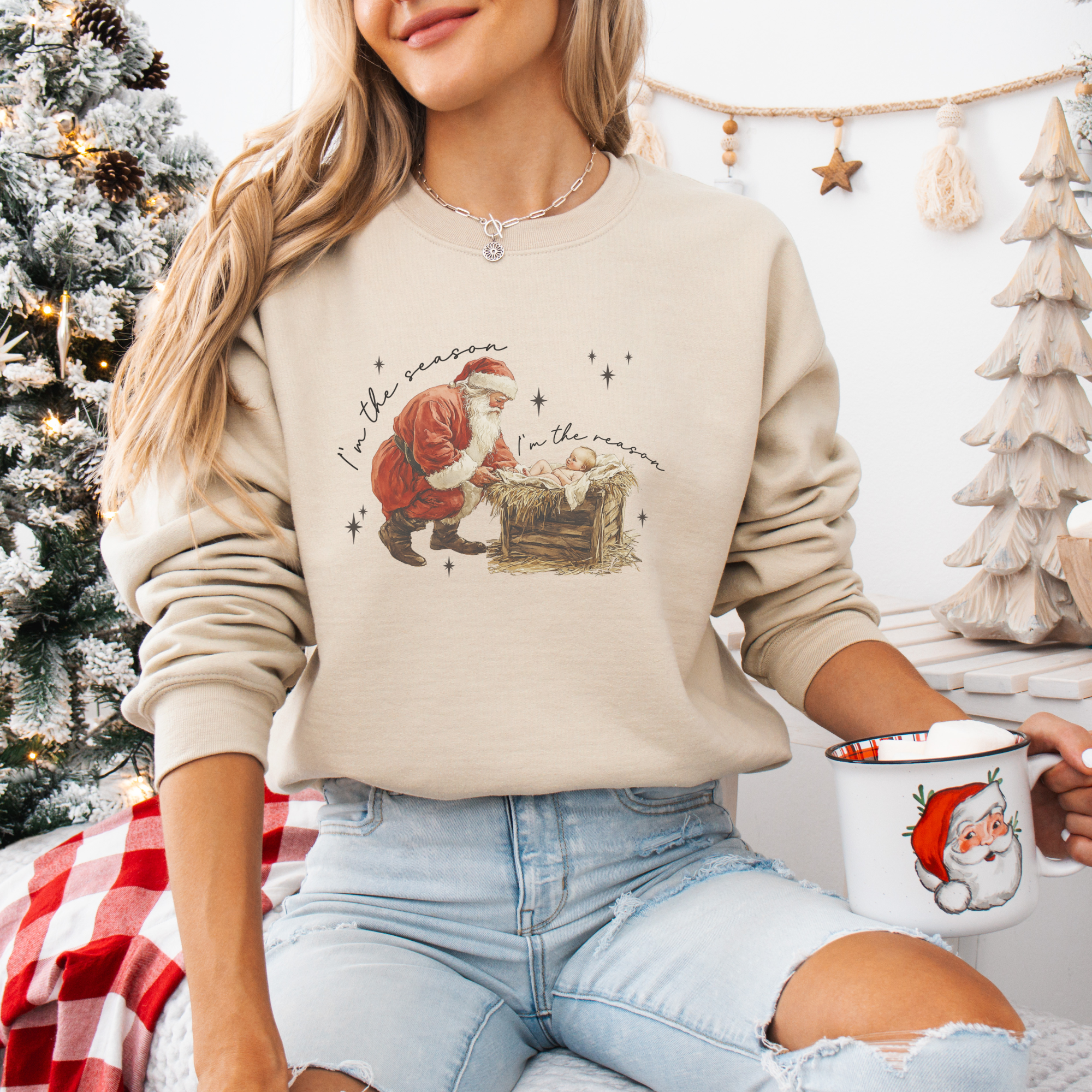 Christmas Baby Jesus Women's Graphic Sweatshirt
