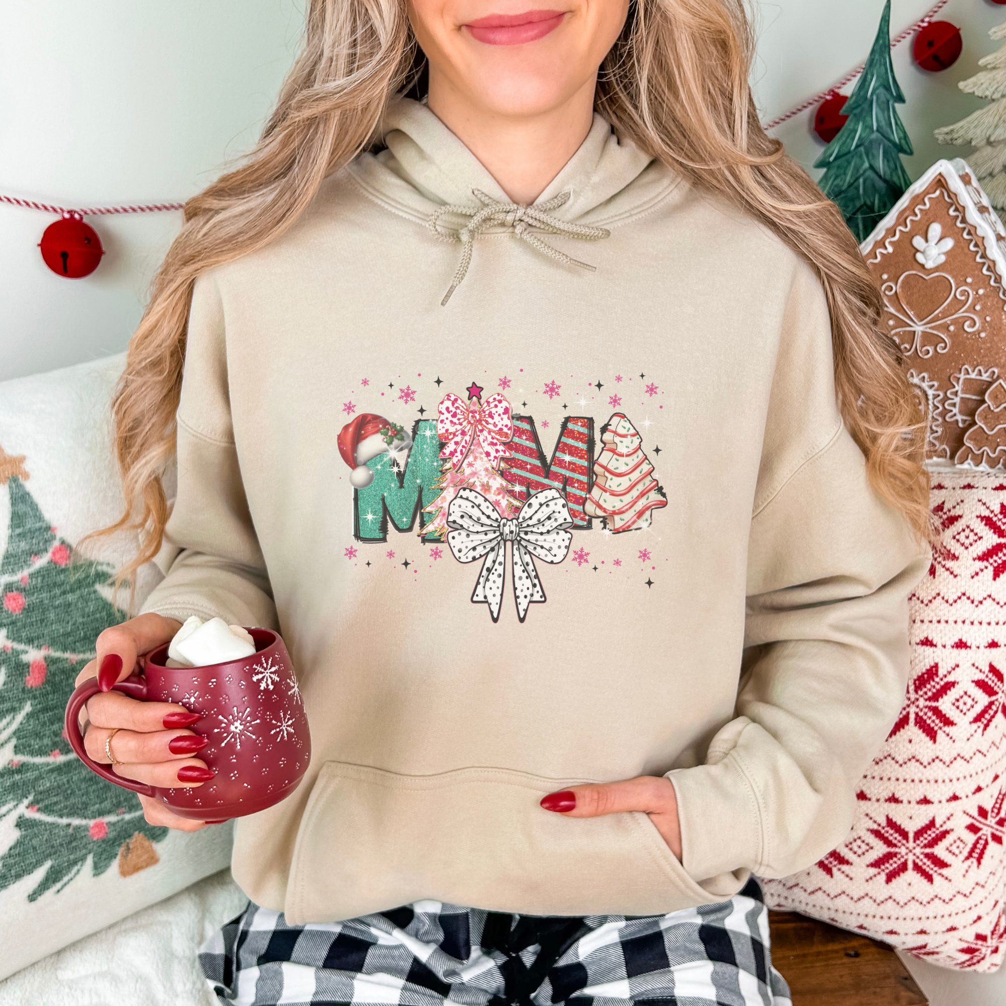 Christmas Mama Bow Women's Graphic Hoodie