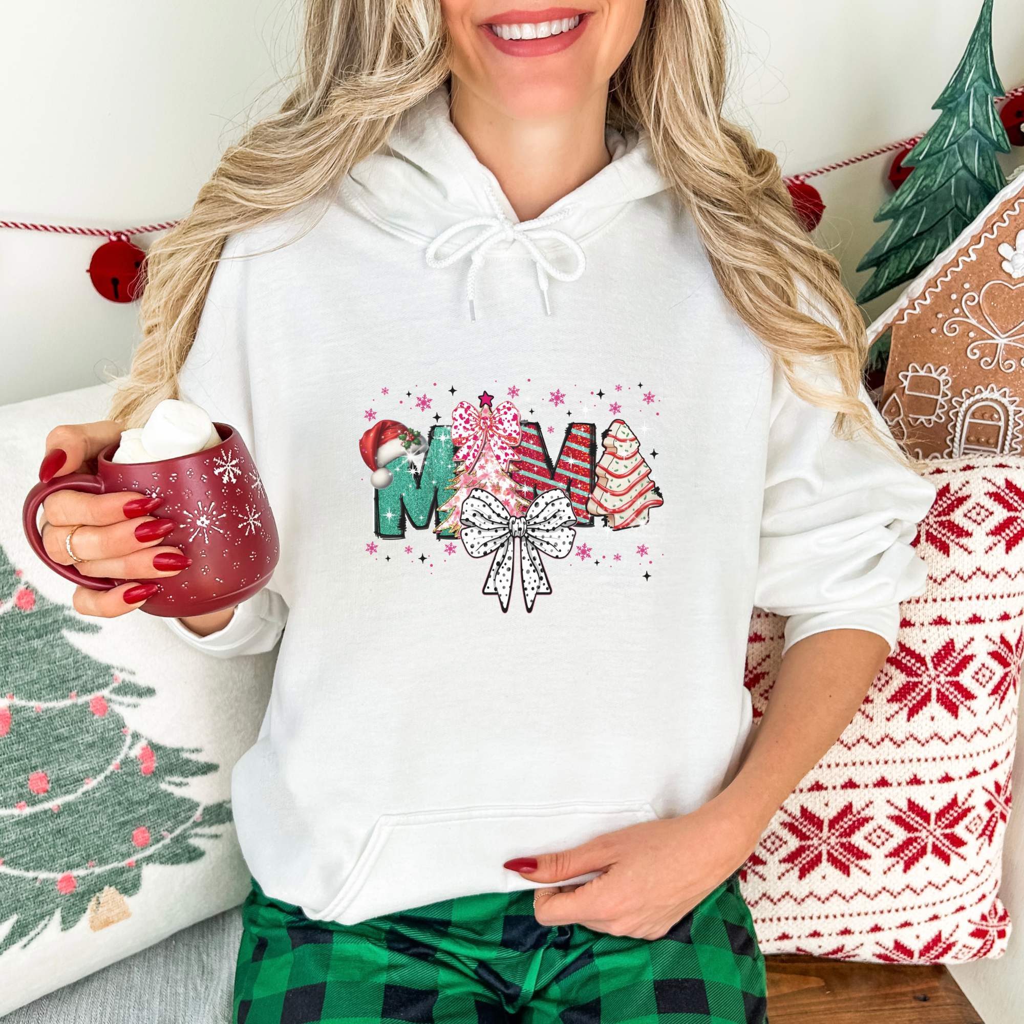 Christmas Mama Bow Women's Graphic Hoodie