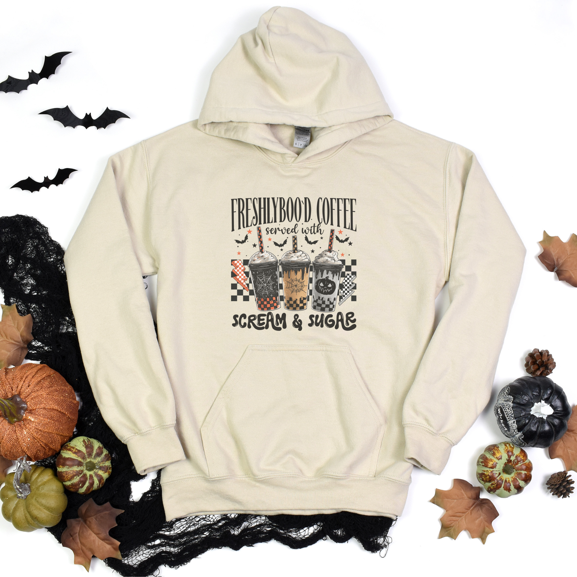 FreshlyBoo'd Coffee Halloween Women's Graphic Hoodie