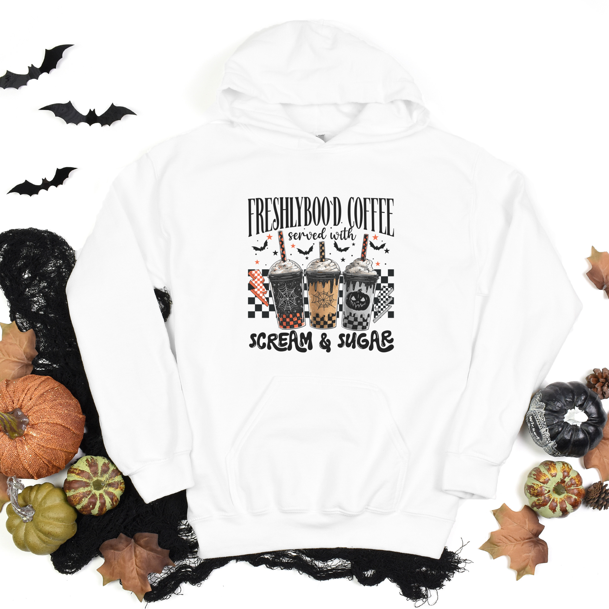 FreshlyBoo'd Coffee Halloween Women's Graphic Hoodie