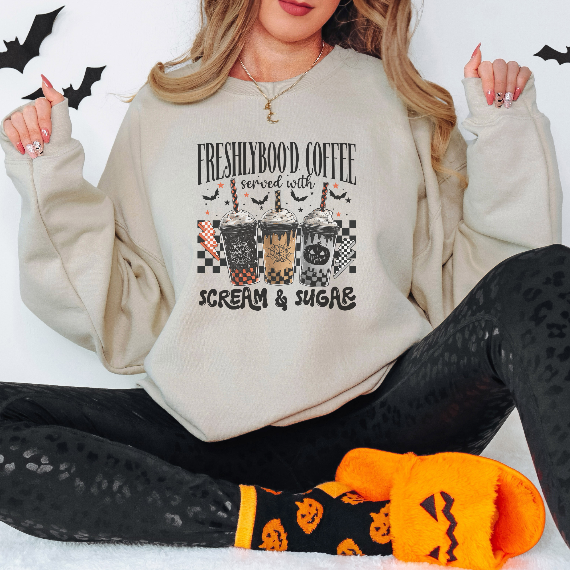 FreshlyBoo'd Coffee Halloween Women's Graphic Sweatshirt