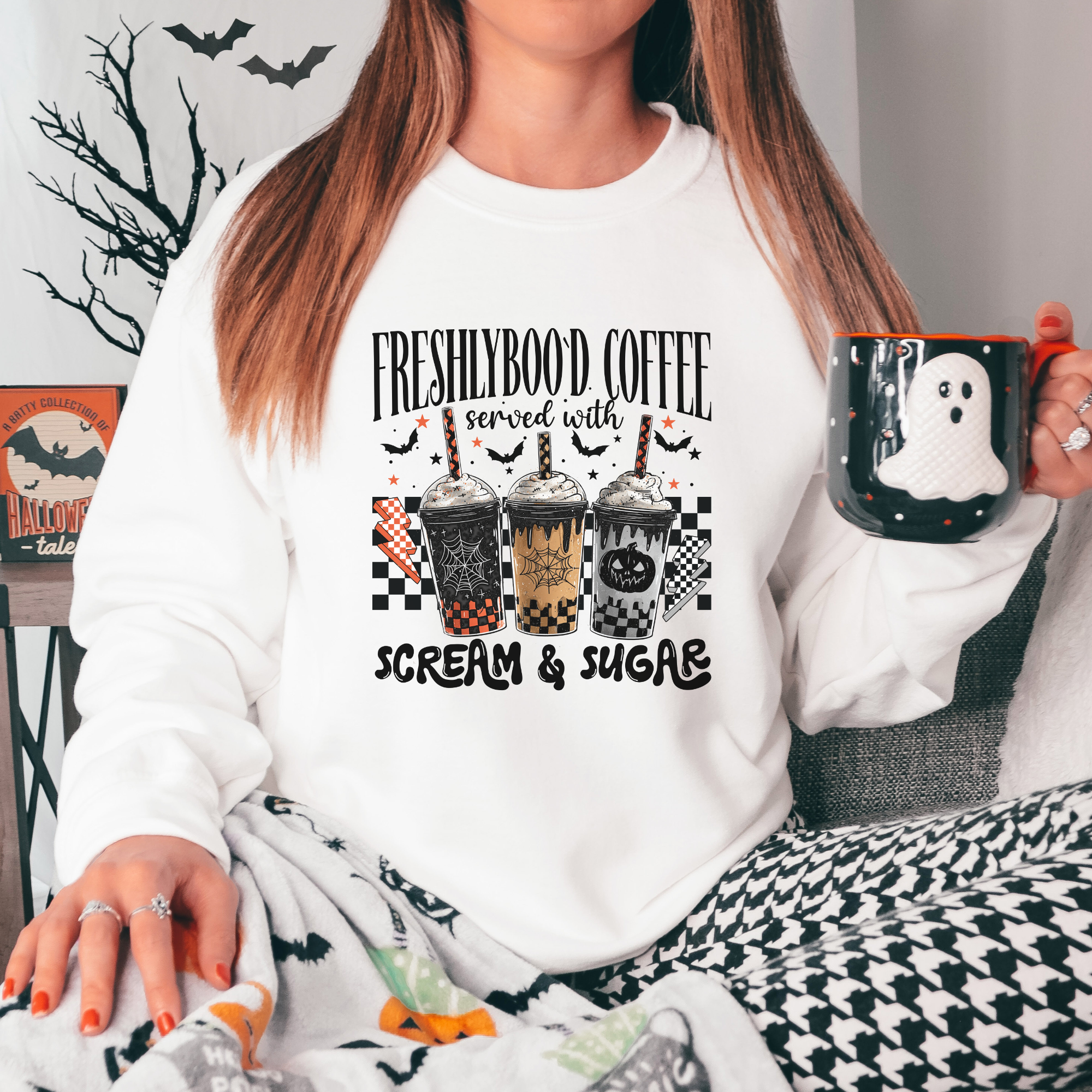 FreshlyBoo'd Coffee Halloween Women's Graphic Sweatshirt