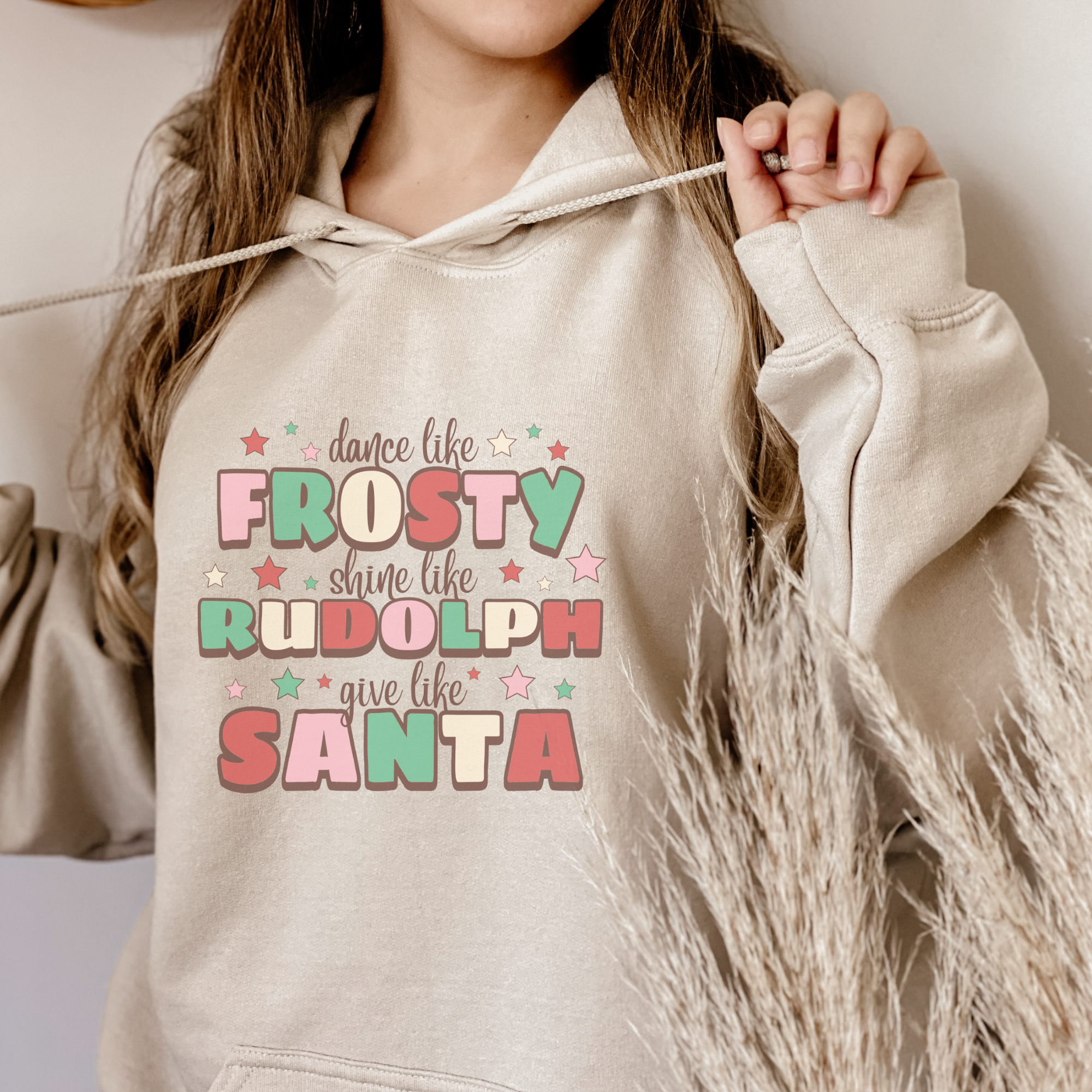 Frosty, Rudolph and Santa Christmas Hoodie