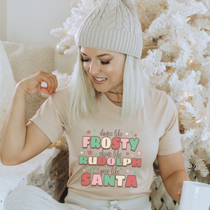 Frosty, Rudolph, Santa Christmas T-Shirt