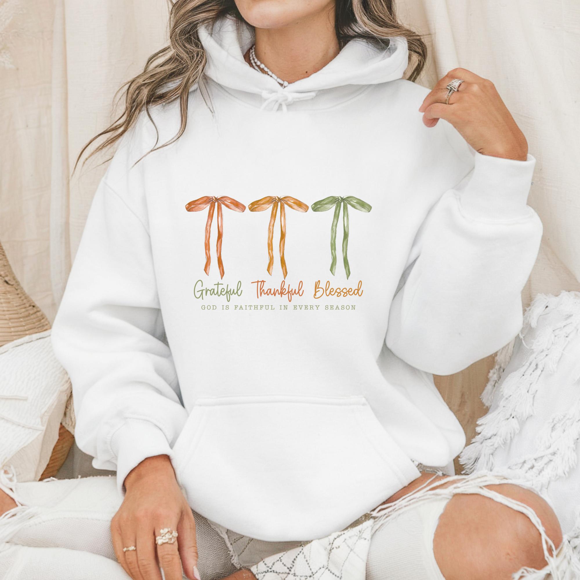 Grateful, Thankful Blessed Women's Graphic Hoodie
