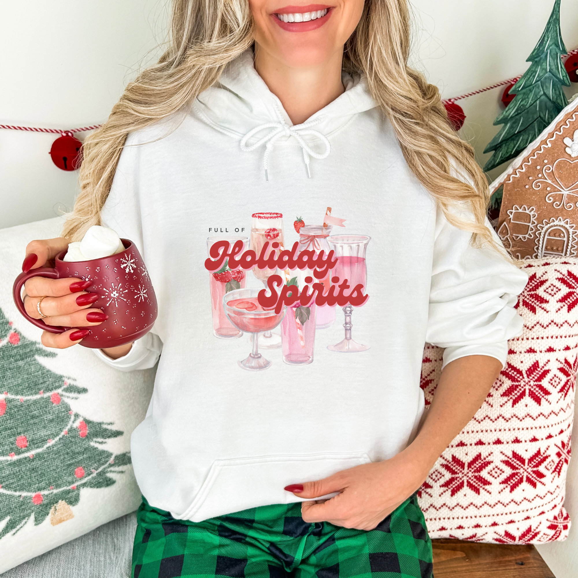 Holiday Spirits Funny Christmas Women's Graphic Hoodie