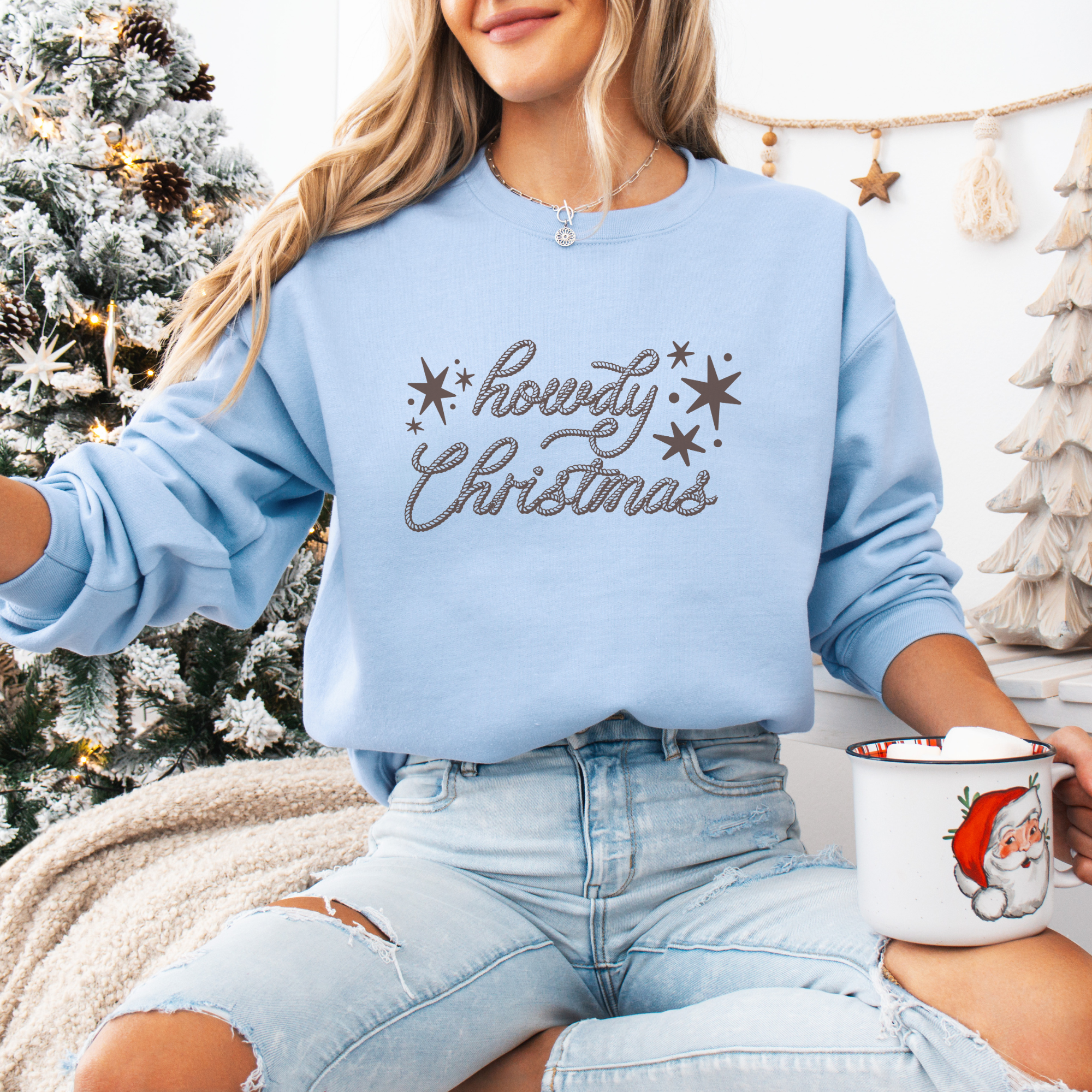 Howdy Christmas Western Women's Graphic Sweatshirt