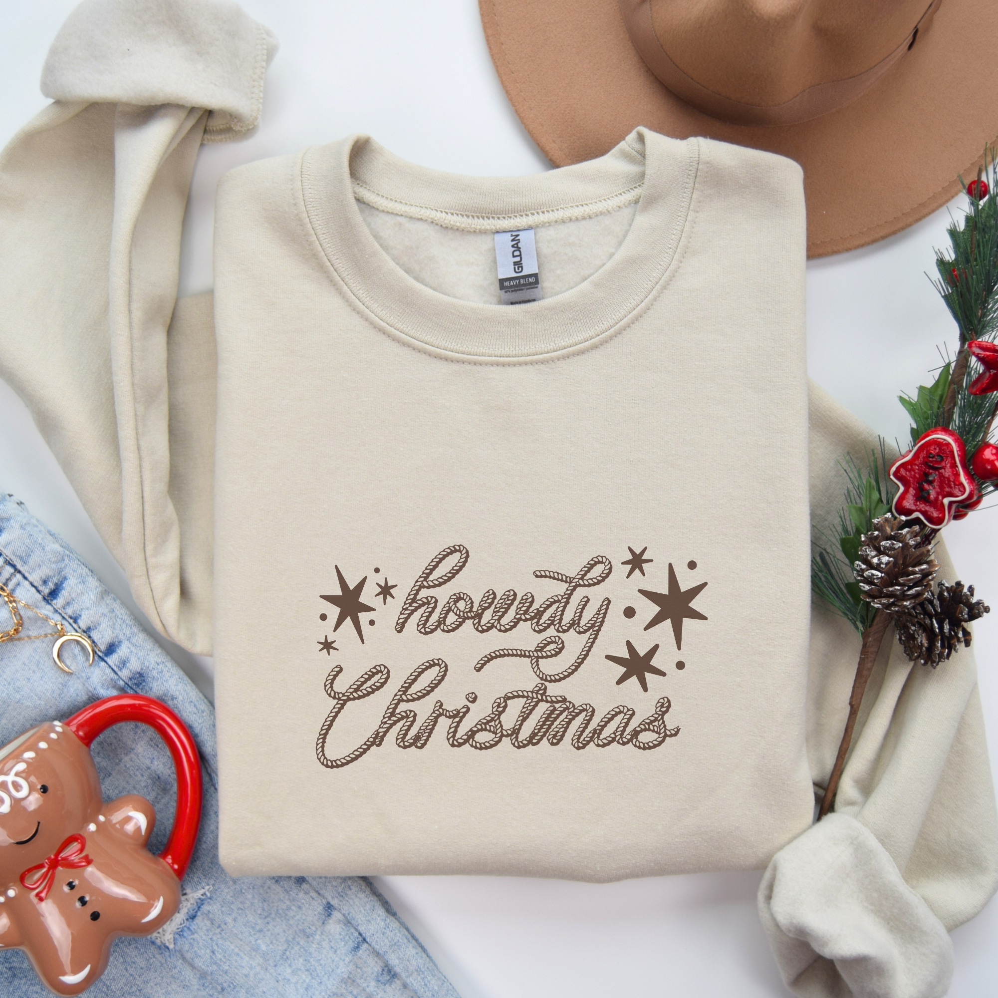 Howdy Christmas Western Women's Graphic Sweatshirt