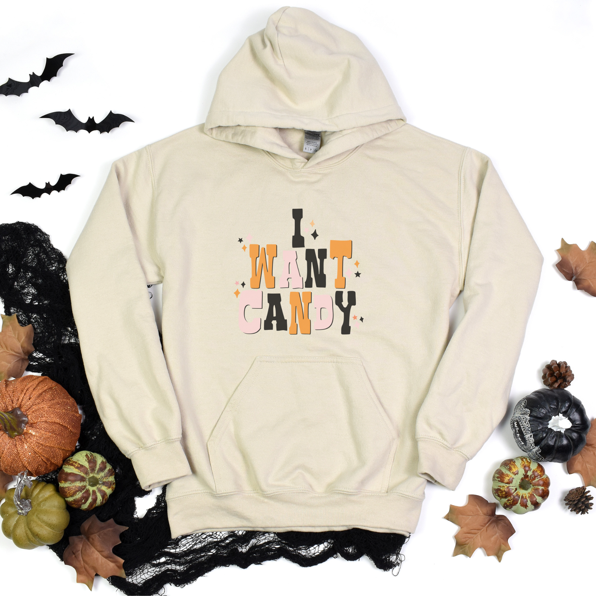 I Want Candy Halloween Graphic Hoodie