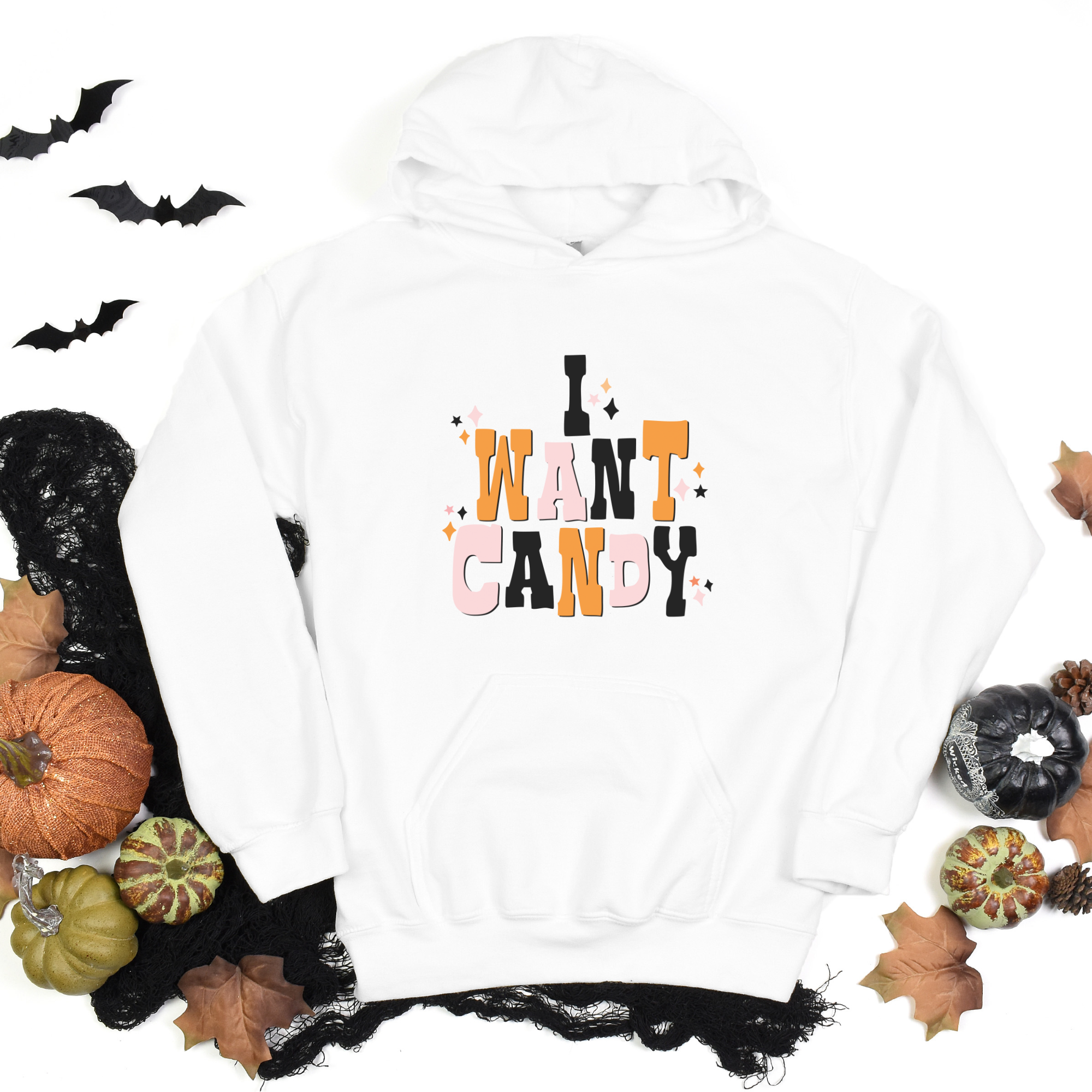 I Want Candy Halloween Graphic Hoodie