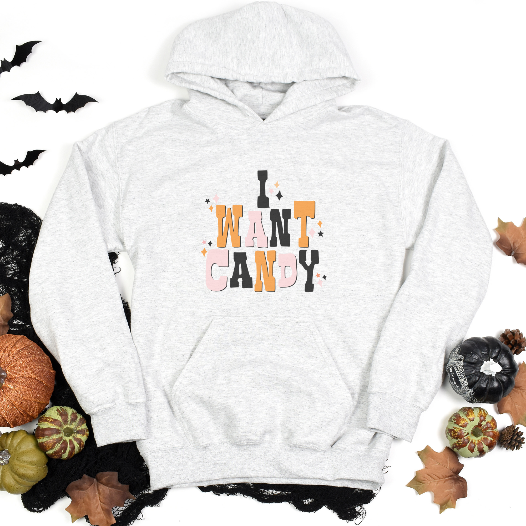 I Want Candy Halloween Graphic Hoodie