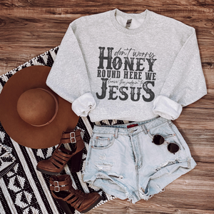 Leave the Judgin to Jesus Western Graphic Sweatshirt