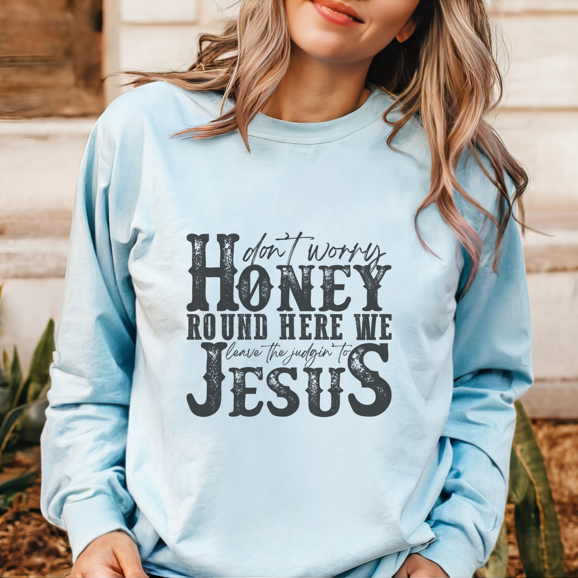 Leave the Judgin to Jesus Western Graphic Sweatshirt