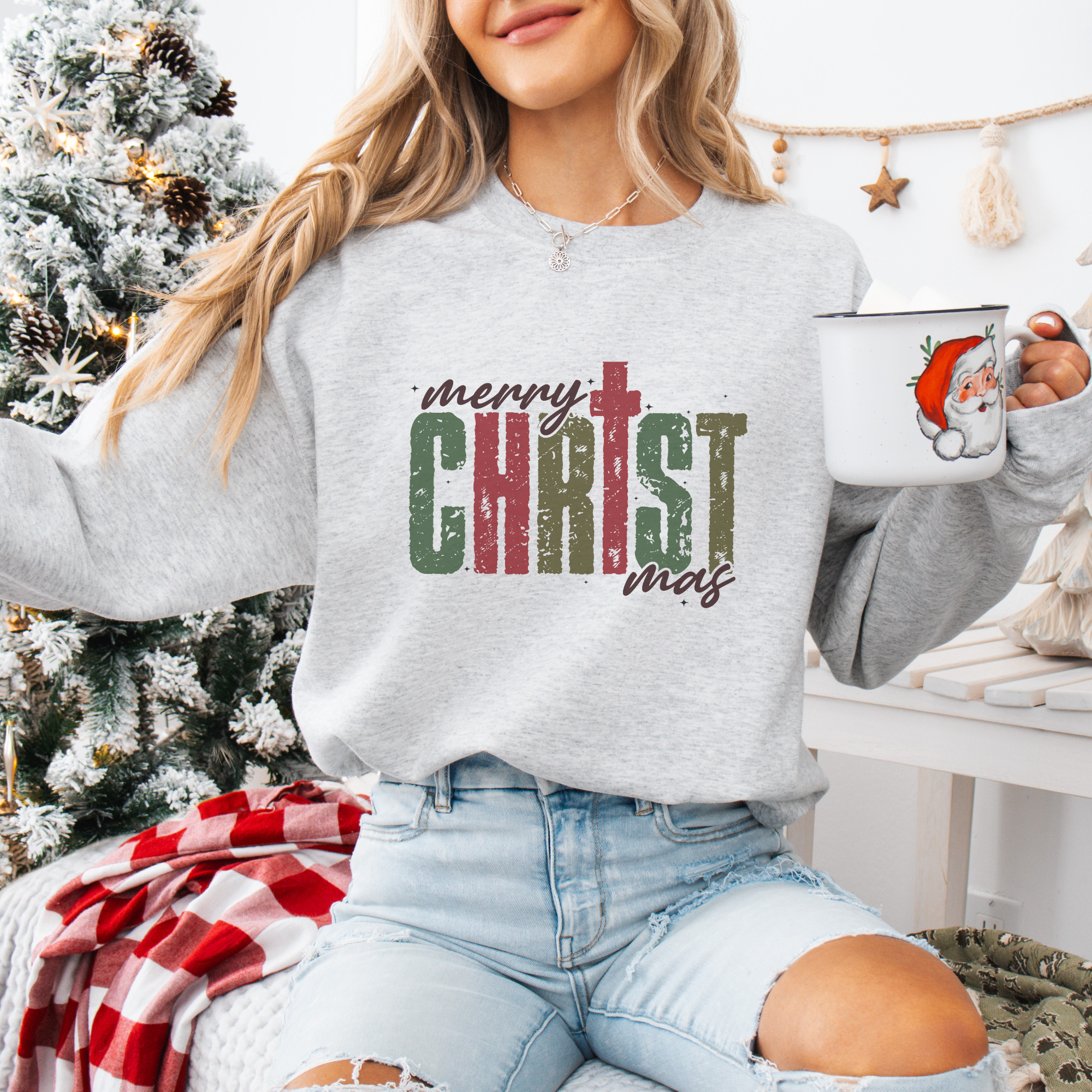 Merry Christ Christmas Women's Graphic Sweatshirt
